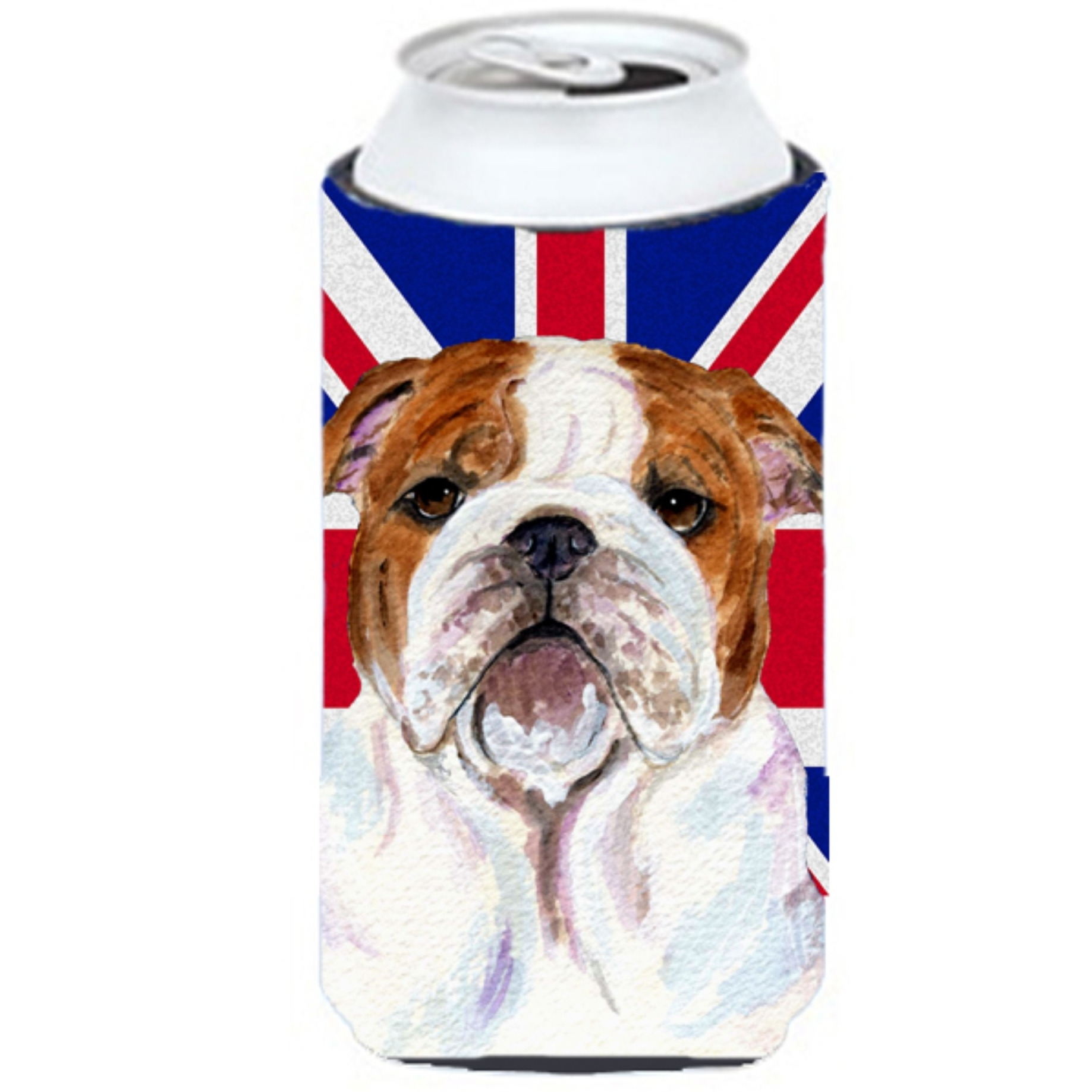 English Bulldog with English Union Jack British Flag Tall Boy Beverage Insulator Hugger SS4926TBC