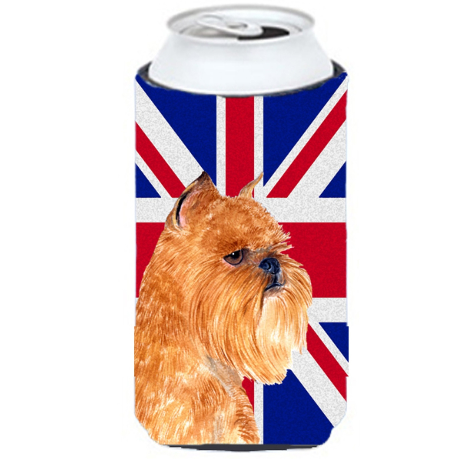 Brussels Griffon with English Union Jack British Flag Tall Boy Beverage Insulator Hugger SS4936TBC