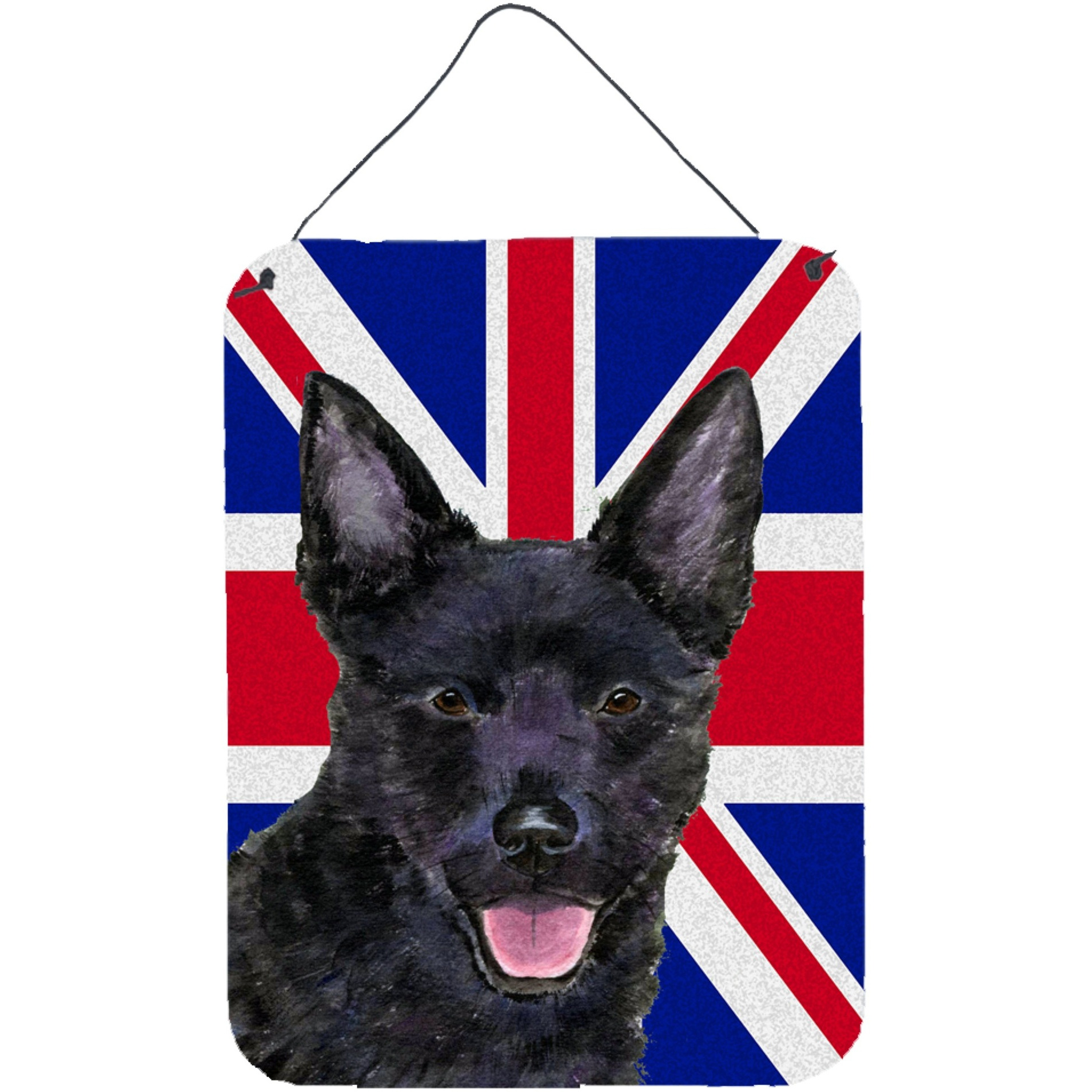 &quotCaroline's Treasures Australian Kelpie with English Union Jack British Flag Wall or Door Hanging Prints, 16"" x 12"""
