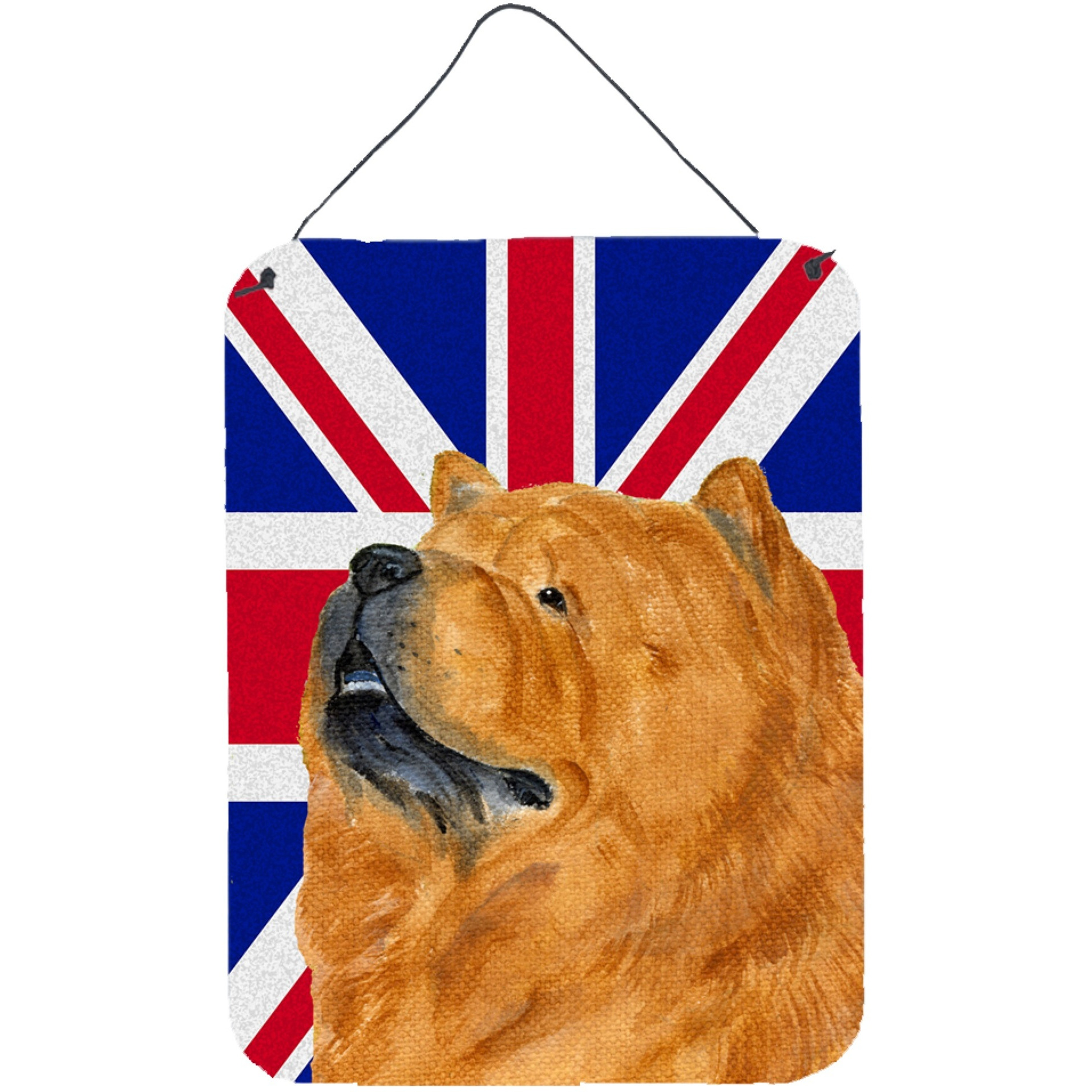 &quotCaroline's Treasures SS4944DS1216 Chow Chow with English Union Jack British Flag Wall or Door Hanging Prints, 16"" x 12"""