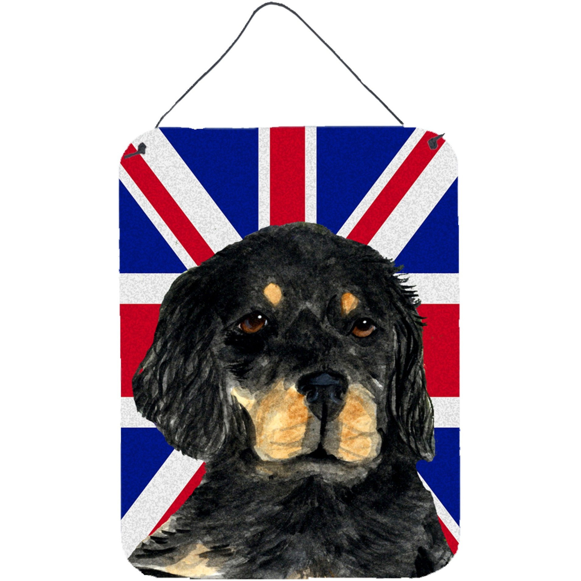 &quotCaroline's Treasures Gordon Setter with English Union Jack British Flag Wall or Door Hanging Prints, 16"" x 12"""