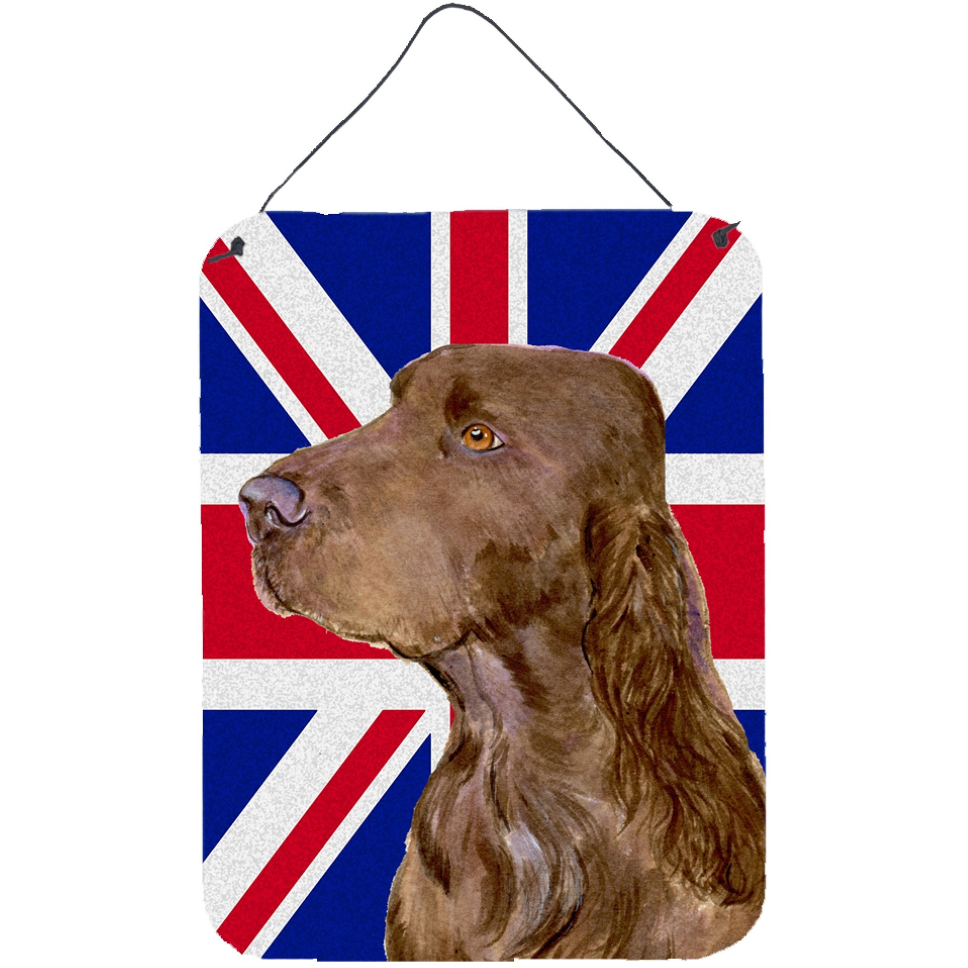 &quotCaroline's Treasures Field Spaniel with English Union Jack British Flag Wall or Door Hanging Prints, 16"" x 12"""