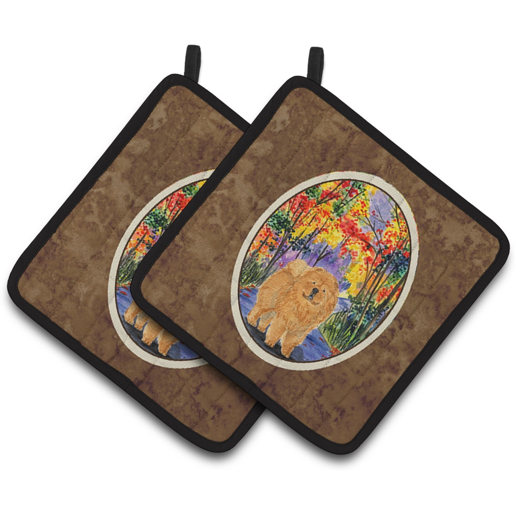&quotCaroline's Treasures Chow Pair of Pot Holders SS7001PTHD, 7.5HX7.5W, Multicolor"