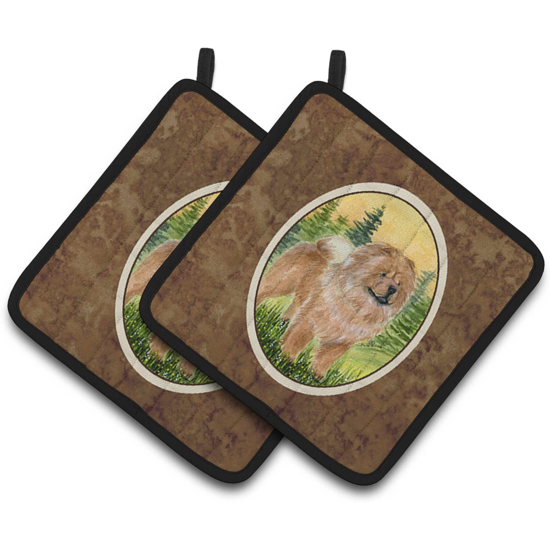 &quotCaroline's Treasures Chow Pair of Pot Holders SS7004PTHD, 7.5HX7.5W, Multicolor"