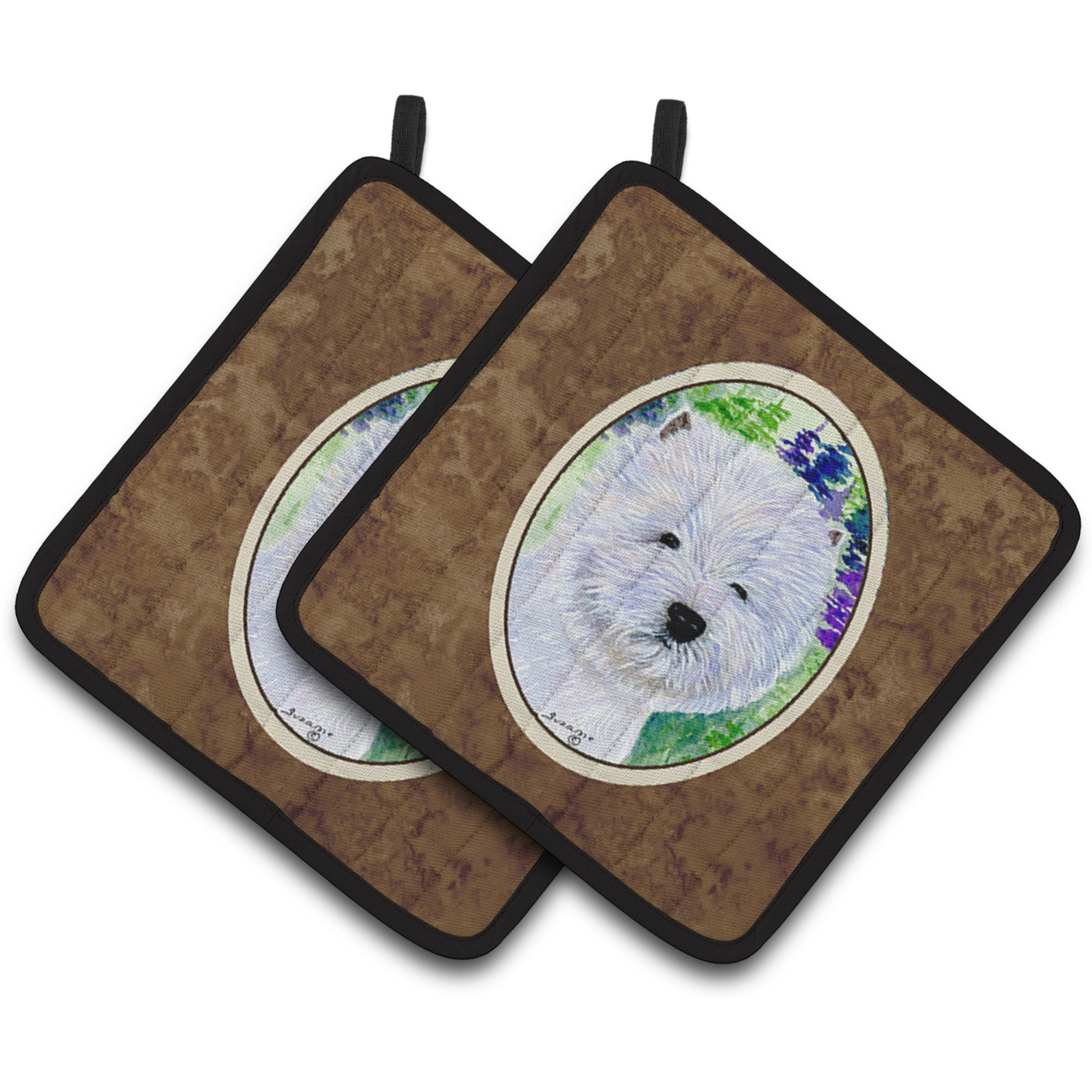 &quotCaroline's Treasures Westie Pair of Pot Holders SS8002PTHD, 7.5HX7.5W, Multicolor"