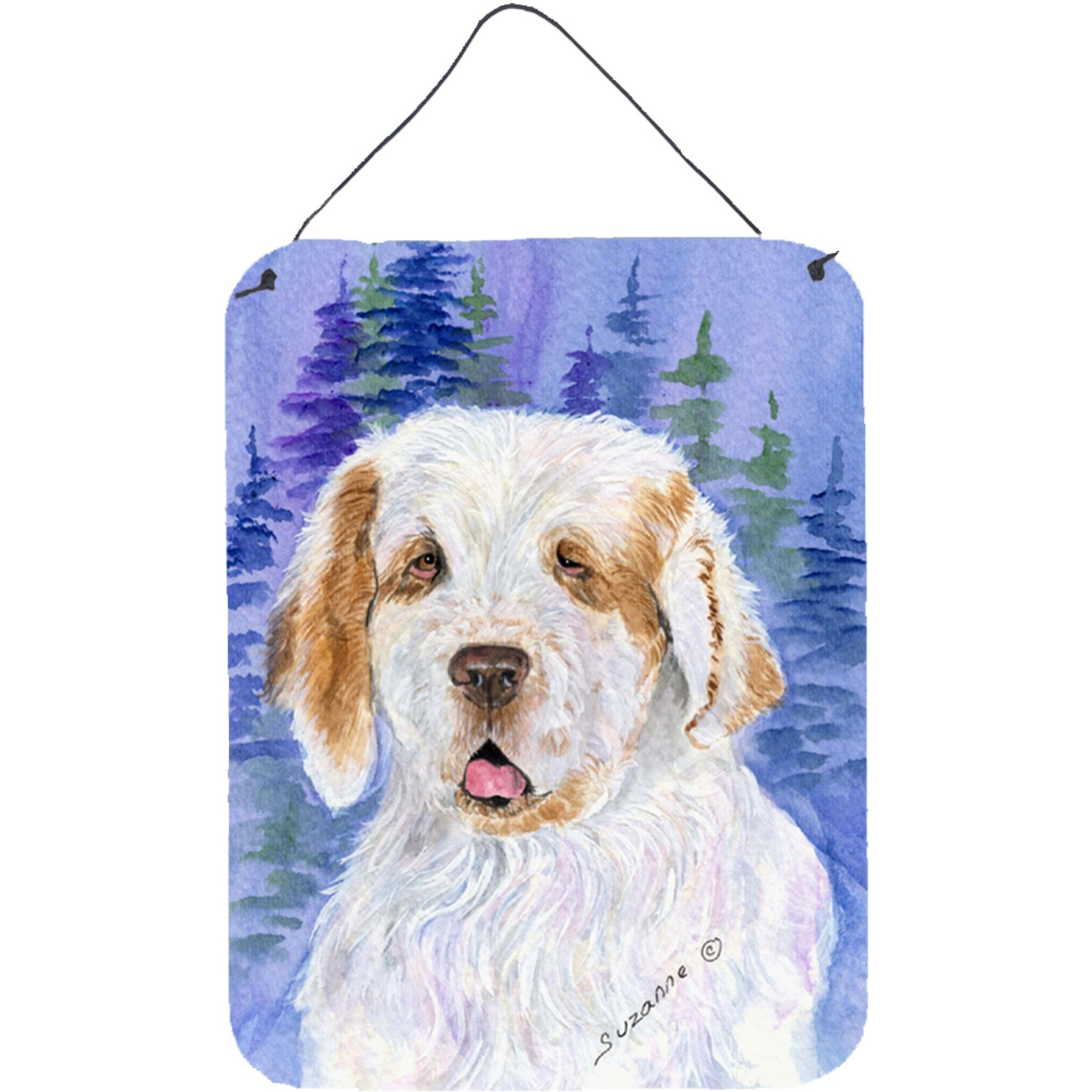 &quotCaroline's Treasures SS8008DS1216 Clumber Spaniel Aluminium Metal Wall or Door Hanging Prints, 16"" x 12"", Multicolor"