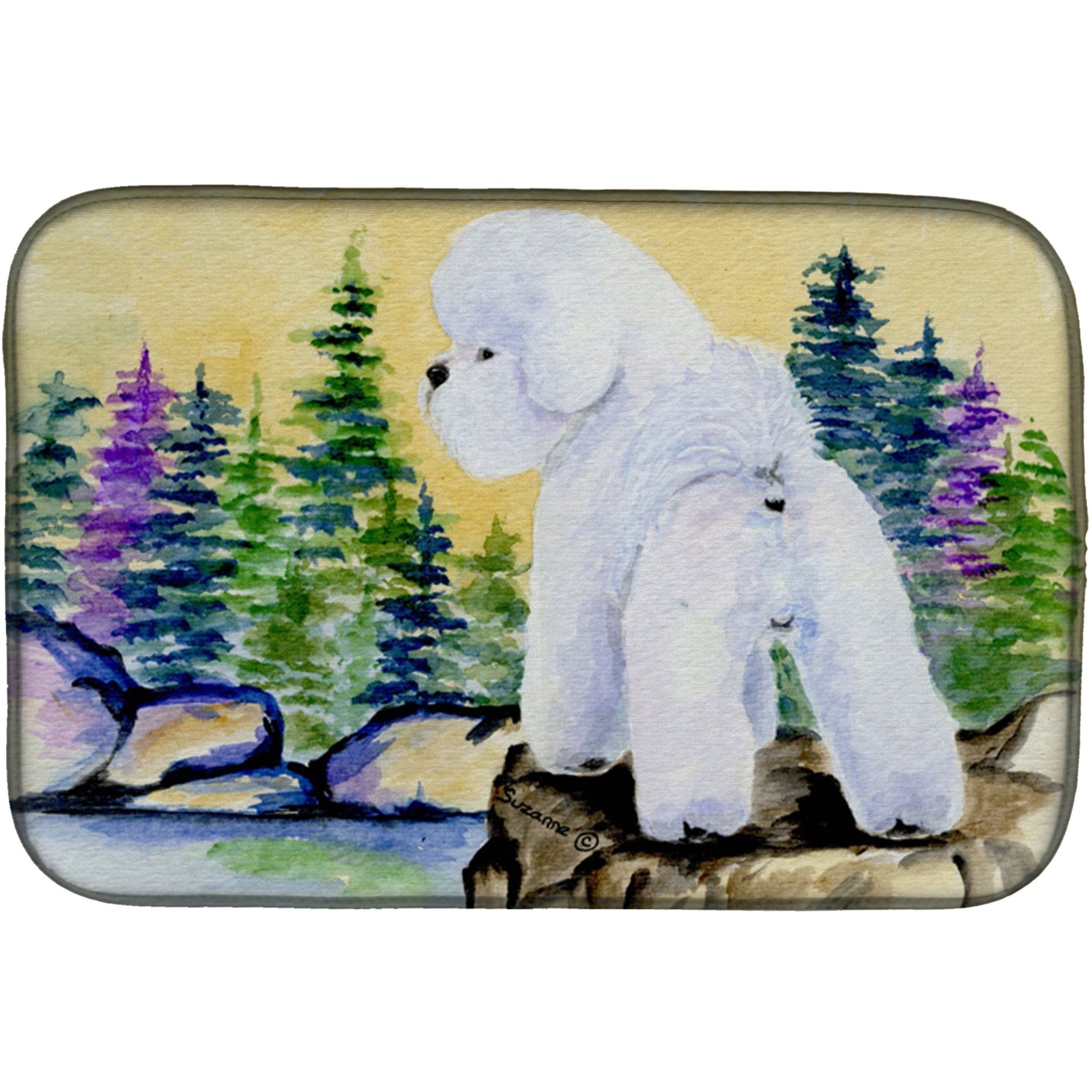 &quotCaroline's Treasures Bichon Frise Dish Drying Mat, 14"" x 21"", Multicolor"