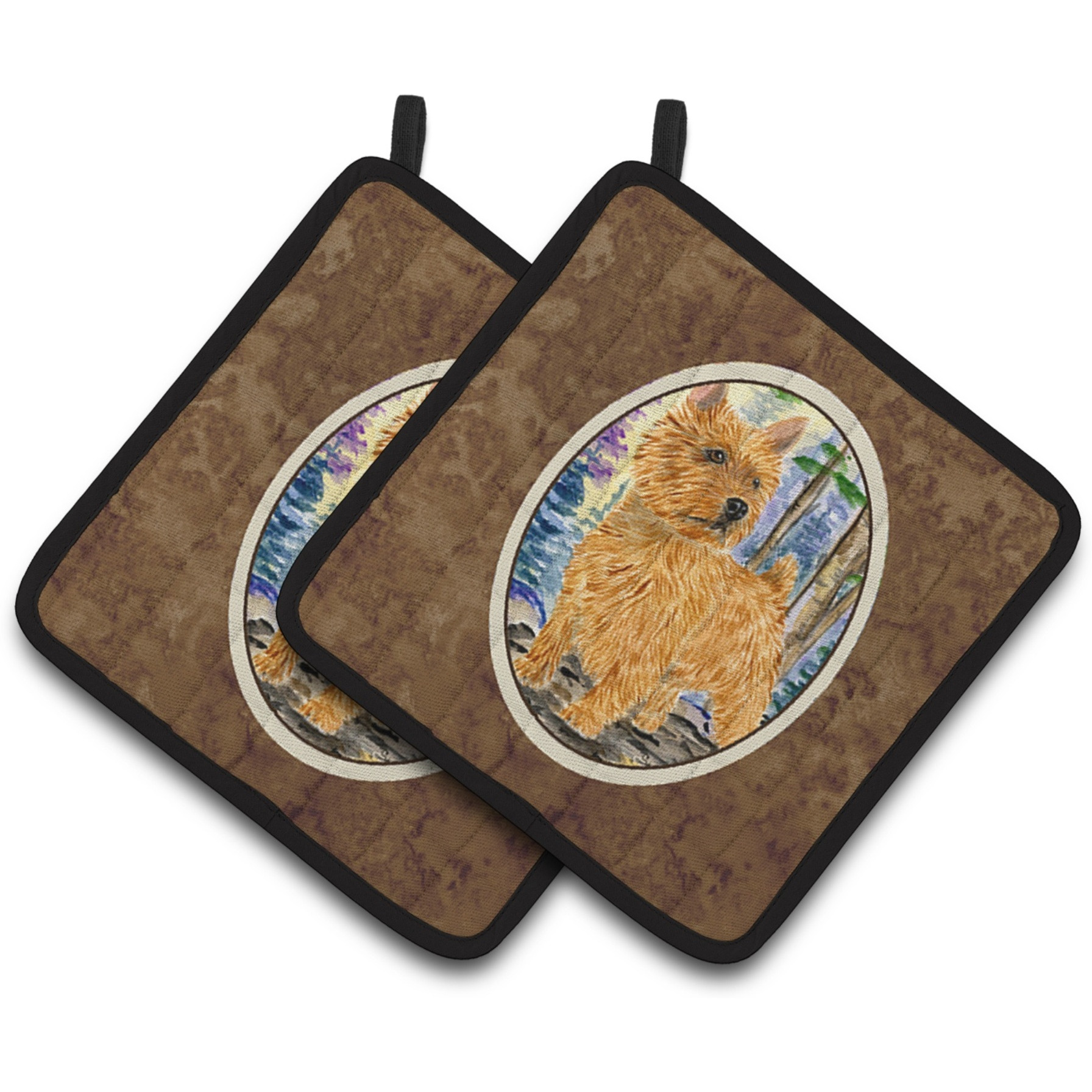 &quotCaroline's Treasures Norwich Terrier Pair of Pot Holders SS8011PTHD, 7.5HX7.5W, Multicolor"