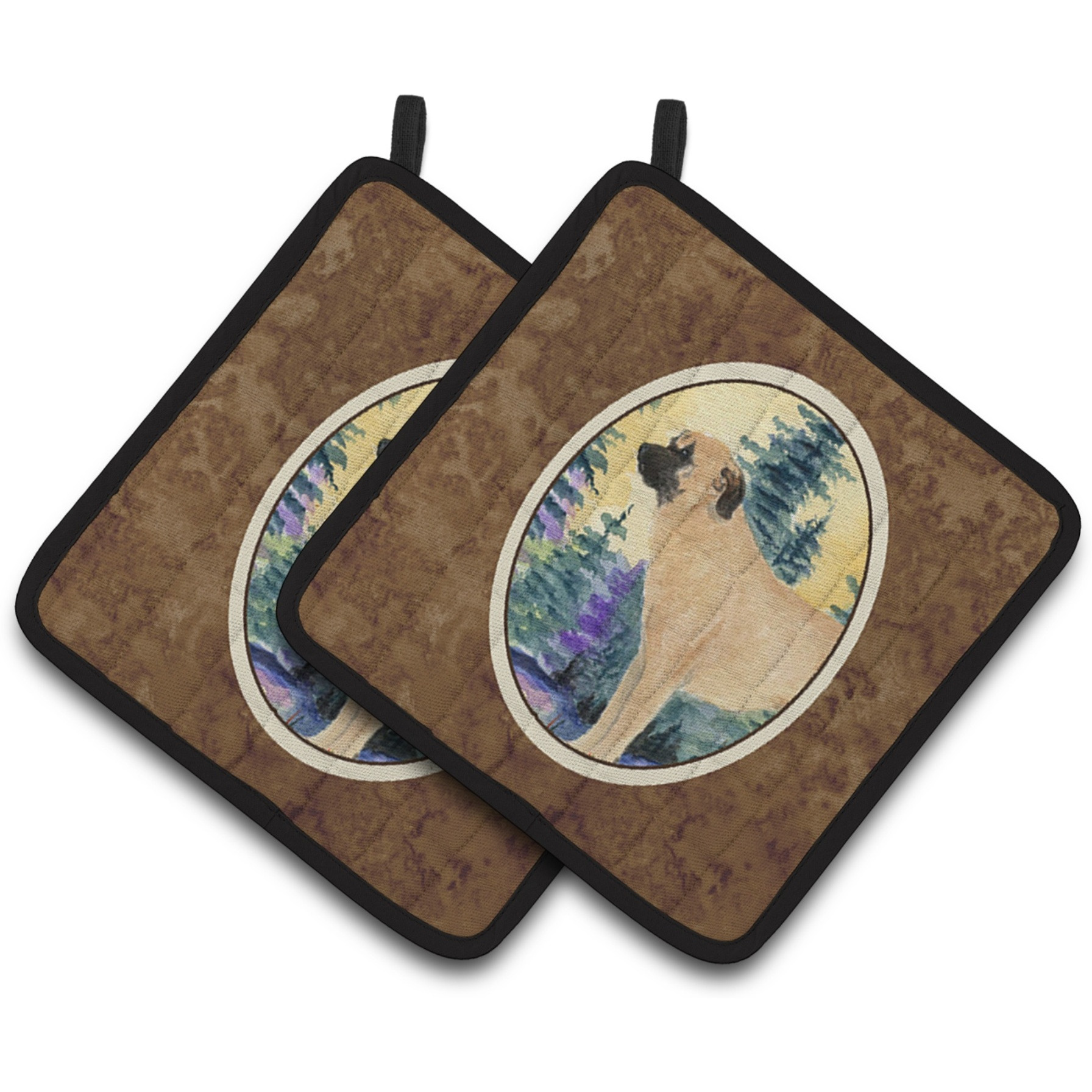 &quotCaroline's Treasures Anatolian Shepherd Pair of Pot Holders SS8012PTHD, 7.5HX7.5W, Multicolor"