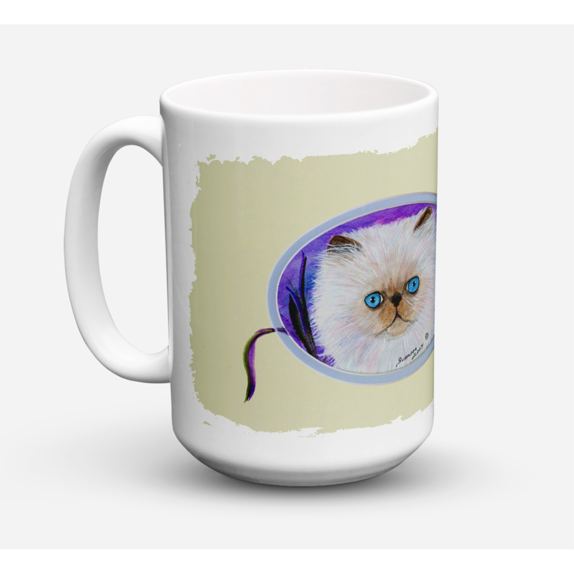 &quotCaroline's Treasures SS8020CM15 Cat Dishwasher Safe Microwavable Ceramic Coffee Mug, 15 oz, Multicolor"