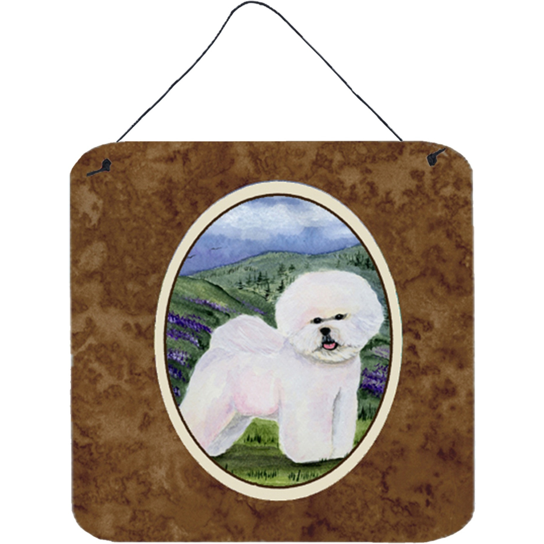 &quotCaroline's Treasures SS8025DS66 Bichon Frise Aluminum Metal Wall or Door Hanging Prints, 6 x 6"", Multicolor"