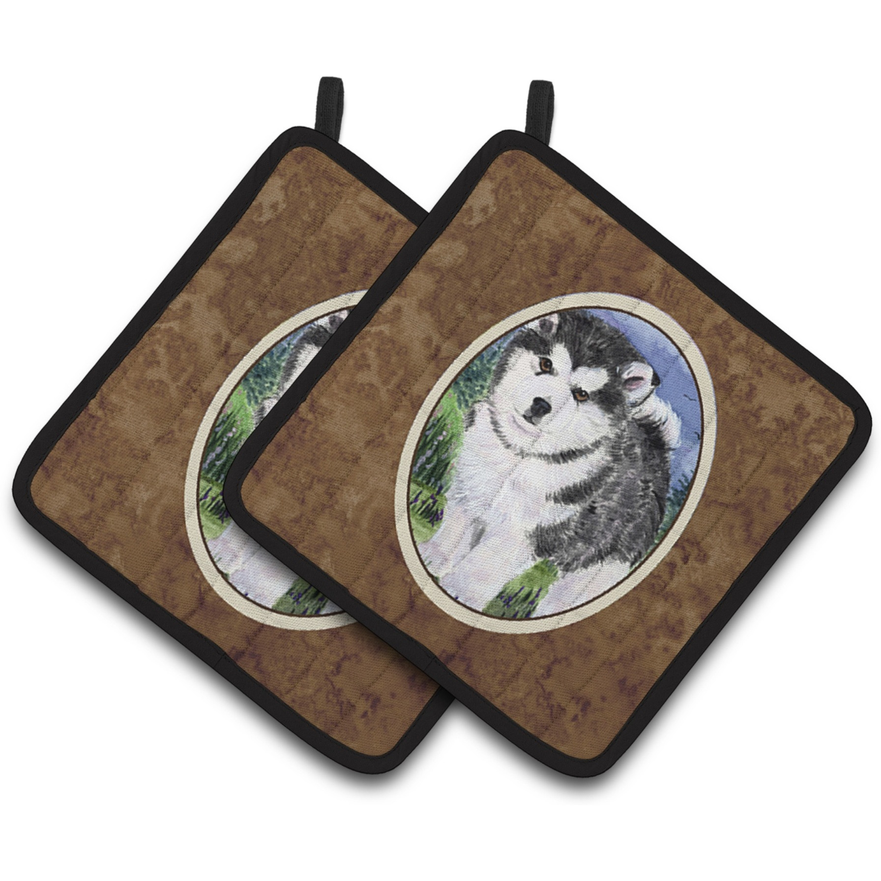 &quotCaroline's Treasures Alaskan Malamute Pair of Pot Holders SS8027PTHD, 7.5HX7.5W, Multicolor"