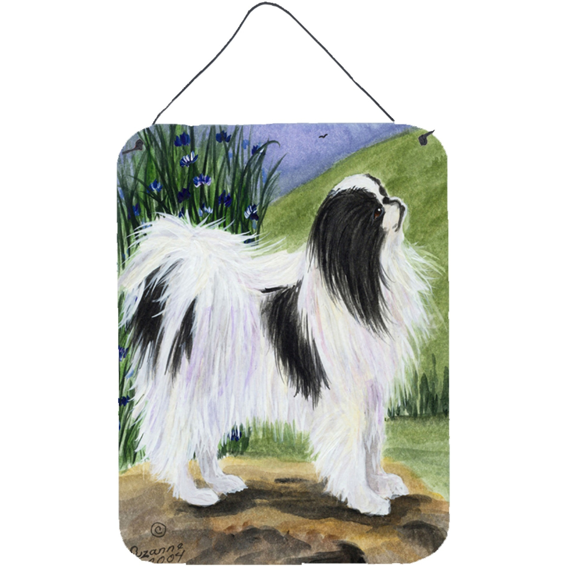 &quotCaroline's Treasures SS8028DS1216 Japanese Chin Aluminium Metal Wall or Door Hanging Prints, 16"" x 12"", Multicolor"