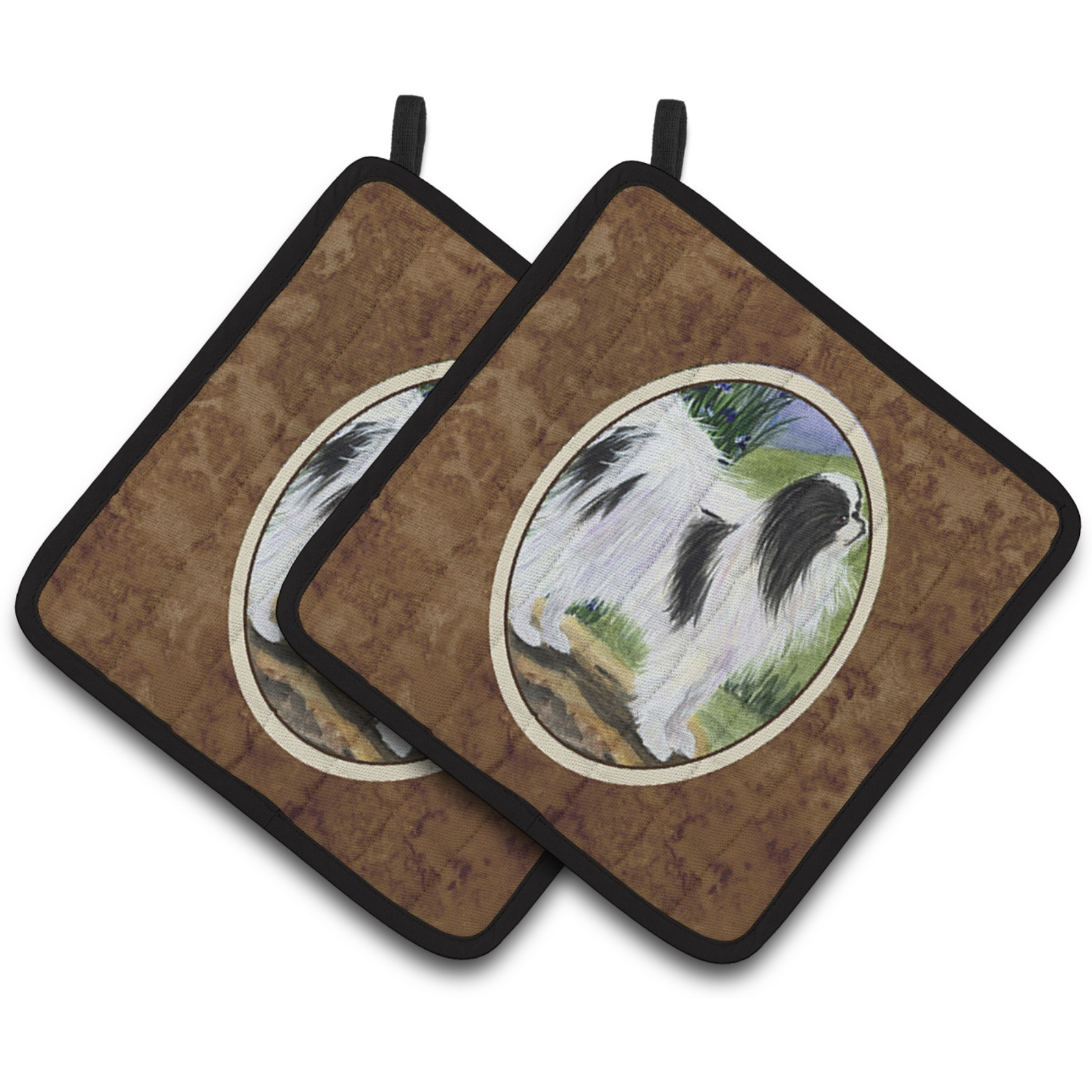 &quotCaroline's Treasures Japanese Chin Pair of Pot Holders SS8028PTHD, 7.5HX7.5W, Multicolor"