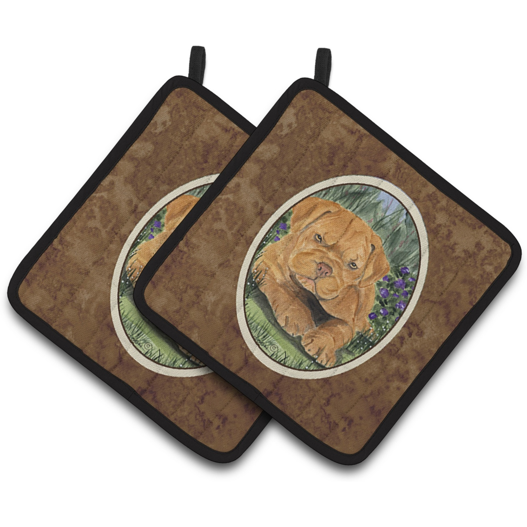 &quotCaroline's Treasures Dogue De Bordeaux Pair of Pot Holders SS8032PTHD, 7.5HX7.5W, Multicolor"