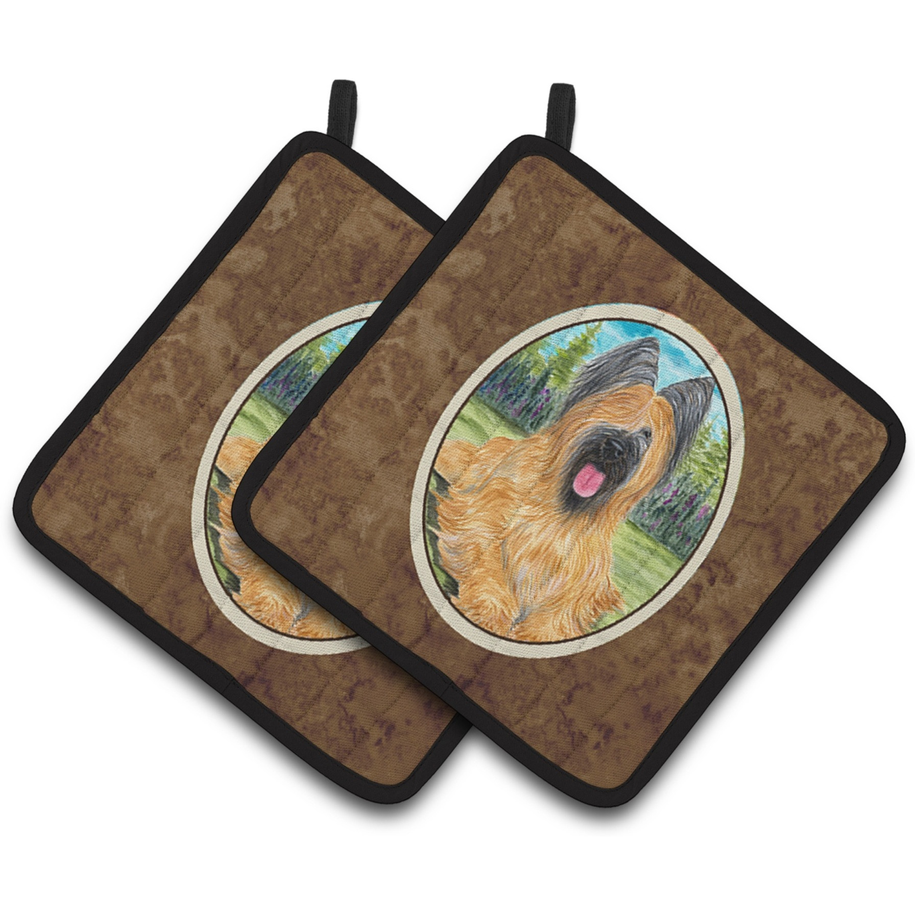 &quotCaroline's Treasures Briard Pair of Pot Holders SS8035PTHD, 7.5HX7.5W, Multicolor"
