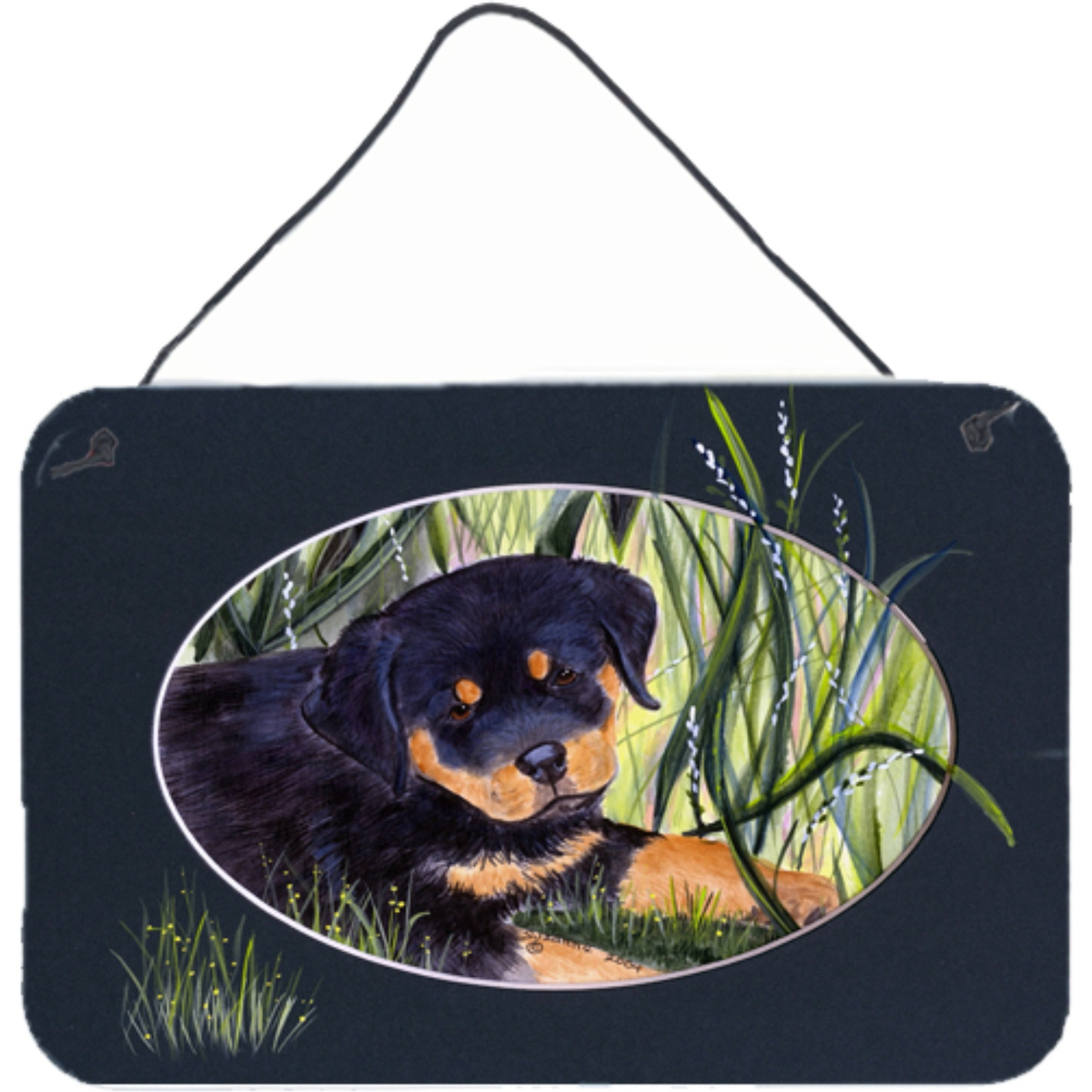 &quotCaroline's Treasures Rottweiler Indoor Aluminum Metal Wall or Door Hanging Prints, 8 x 12"", Multicolor"