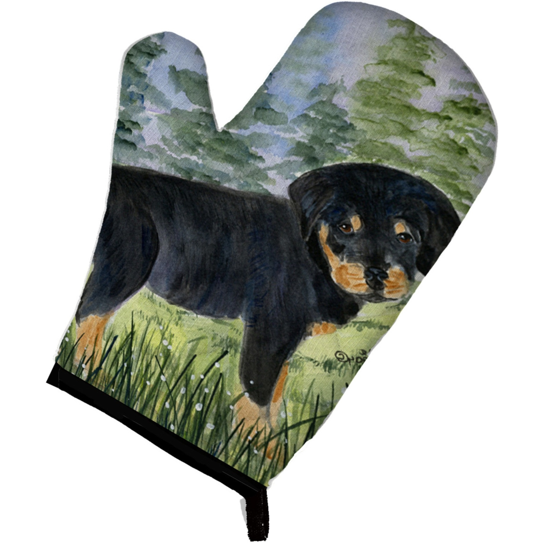 &quotCaroline's Treasures SS8057OVMT Rottweiler Oven Mitt, 12"" by 8.5"", Multicolor"