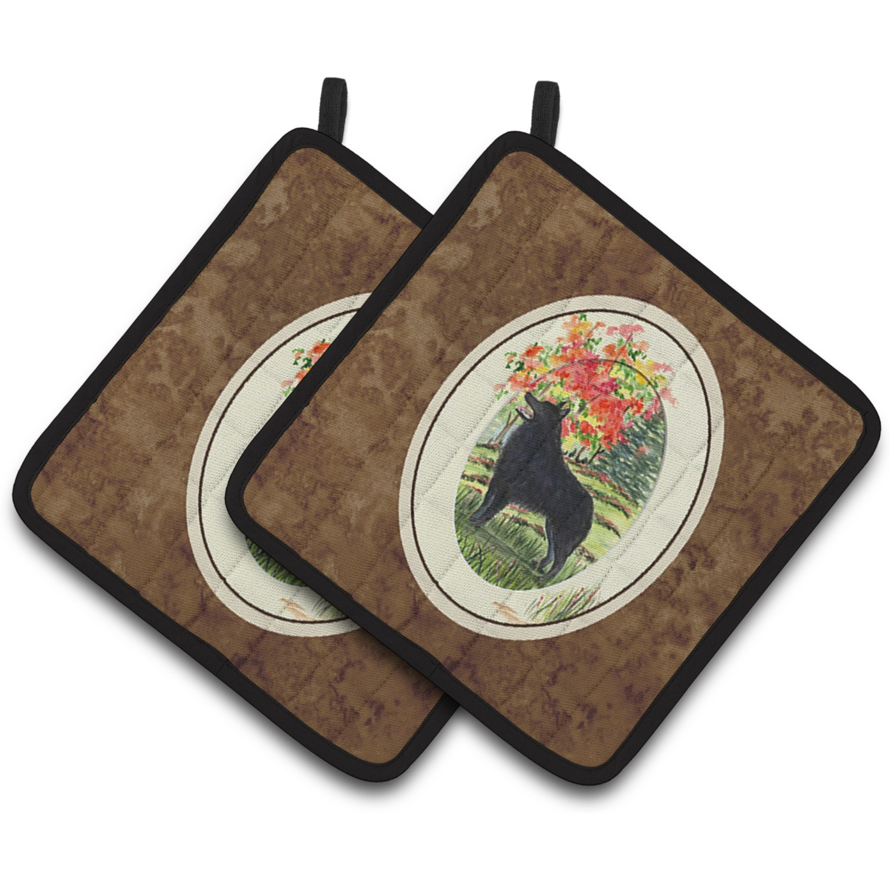 &quotCaroline's Treasures Schipperke Pair of Pot Holders SS8058PTHD, 7.5HX7.5W, Multicolor"