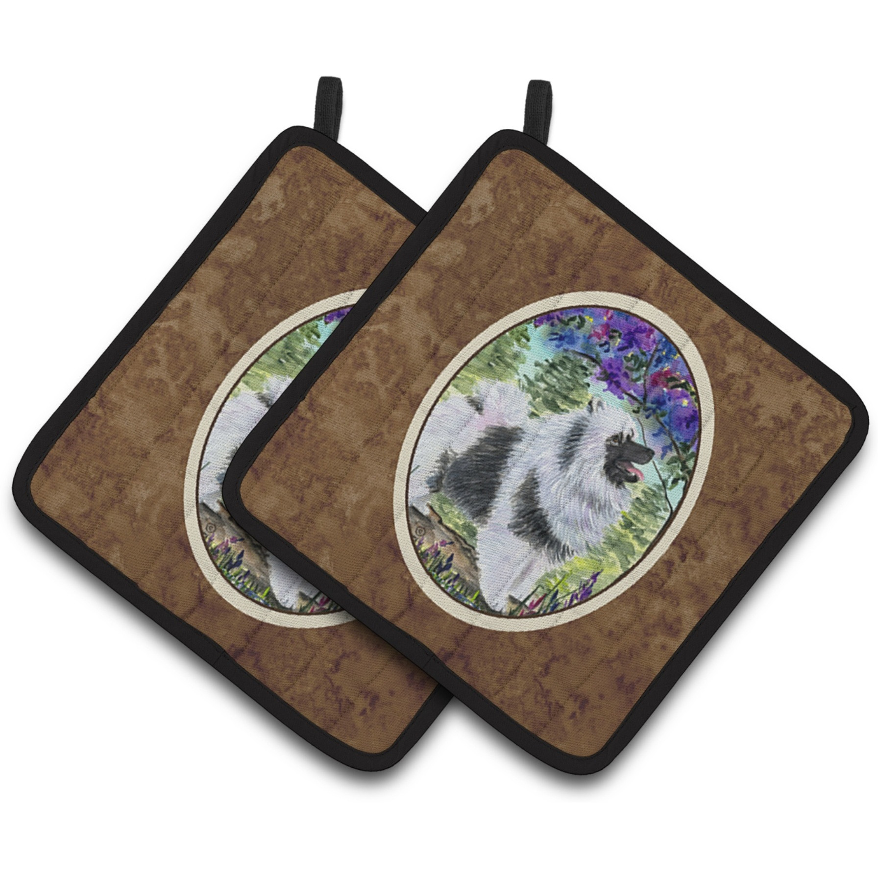&quotCaroline's Treasures Keeshond Pair of Pot Holders SS8063PTHD, 7.5HX7.5W, Multicolor"