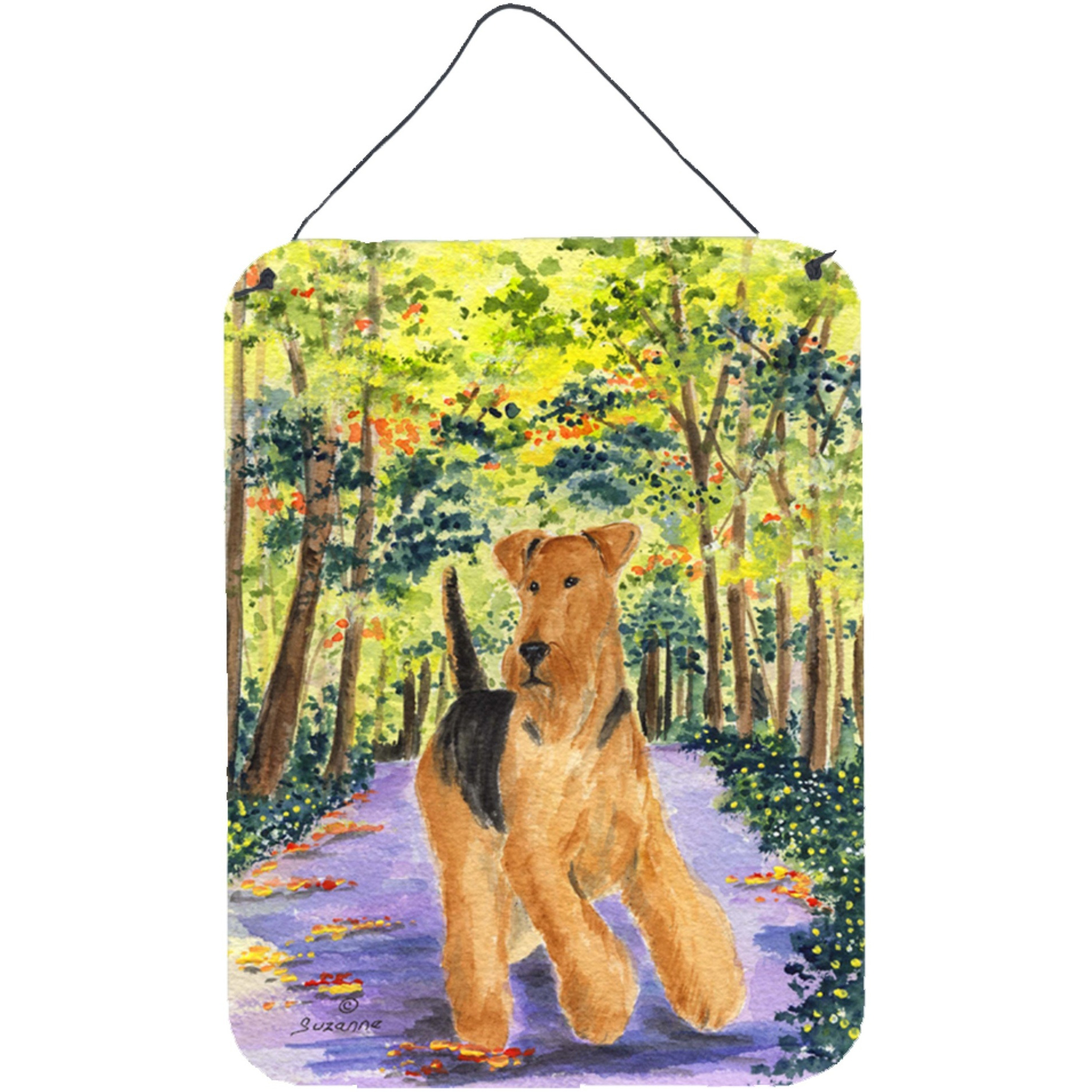 &quotCaroline's Treasures SS8208DS1216 Airedale Aluminium Metal Wall or Door Hanging Prints, 16"" x 12"", Multicolor"