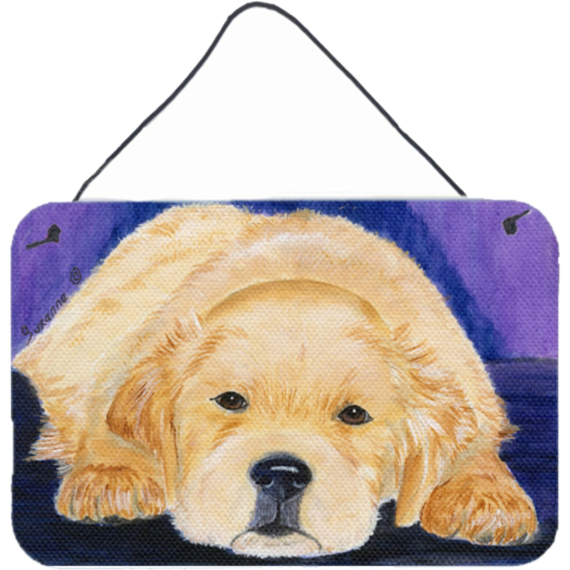 &quotCaroline's Treasures SS8212DS812 Golden Retriever Indoor Aluminum Metal Wall or Door Hanging Prints, 8 x 12"", Multicolor"