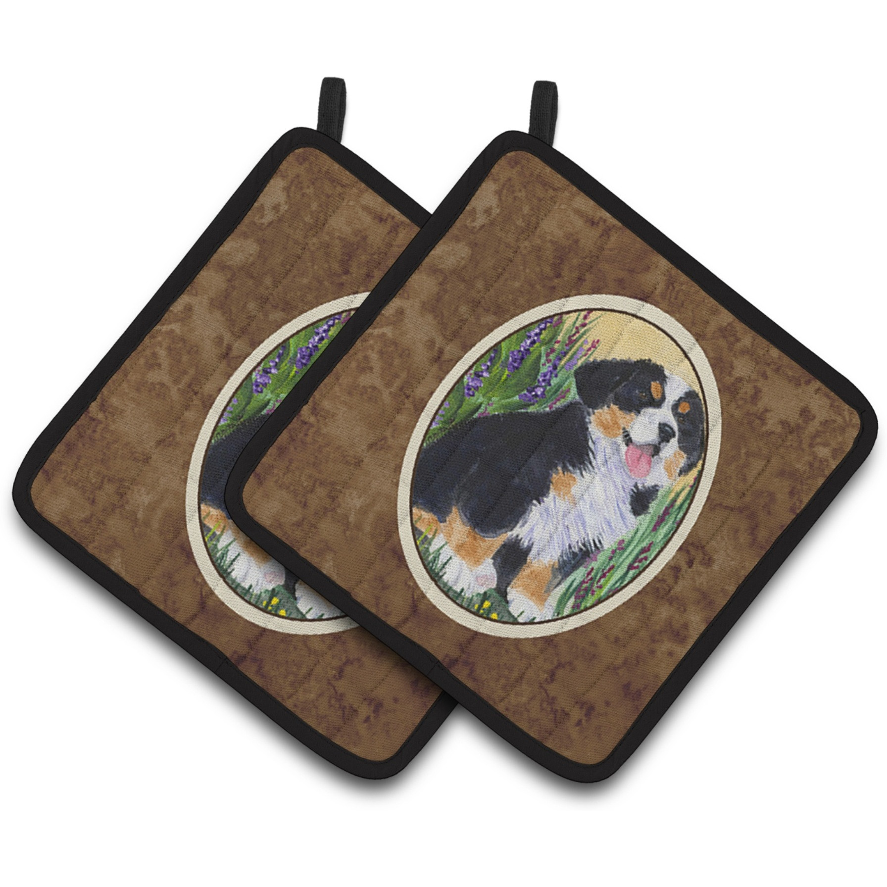 &quotCaroline's Treasures Bernese Mountain Dog Pair of Pot Holders SS8215PTHD, 7.5HX7.5W, Multicolor"