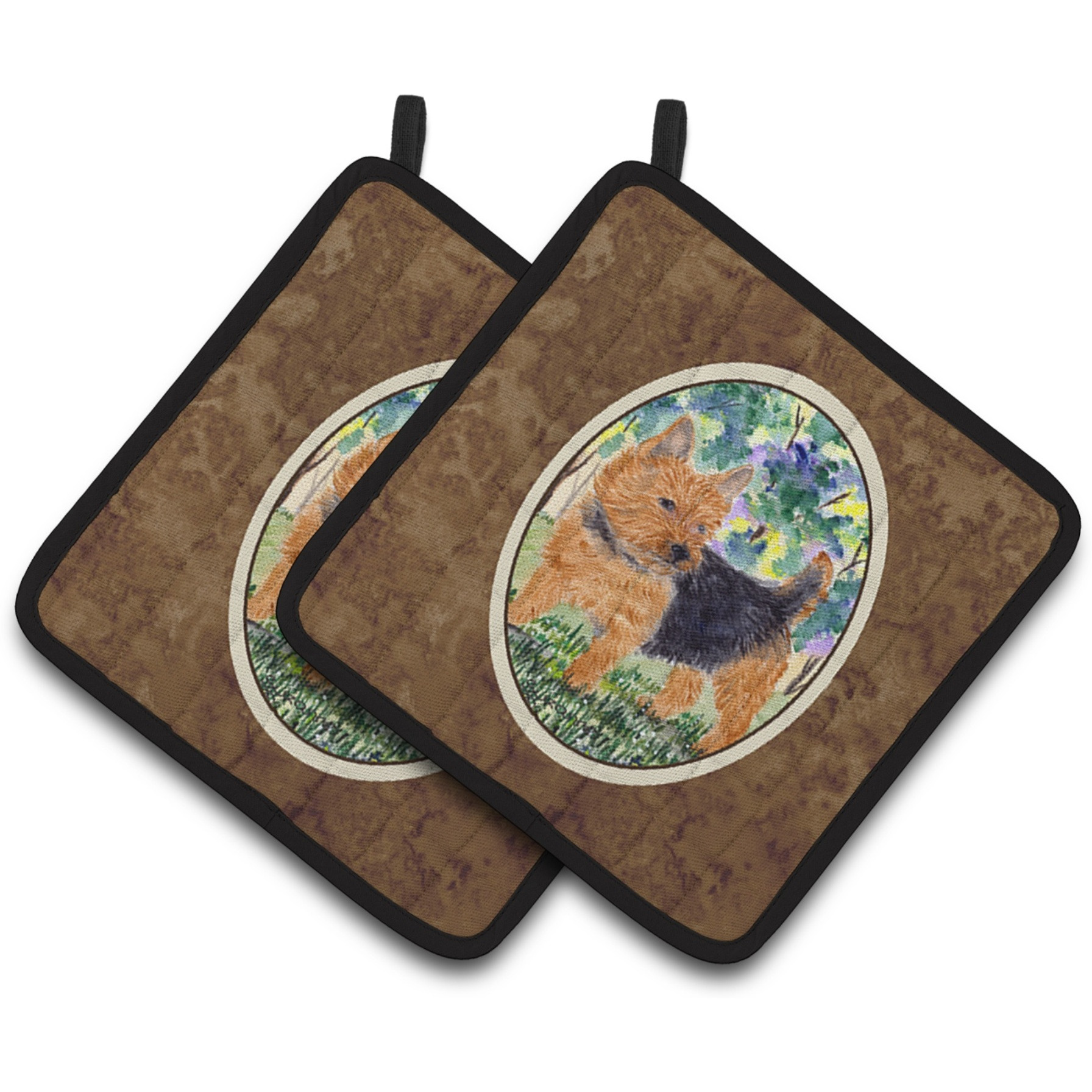 &quotCaroline's Treasures Norwich Terrier Pair of Pot Holders SS8218PTHD, 7.5HX7.5W, Multicolor"