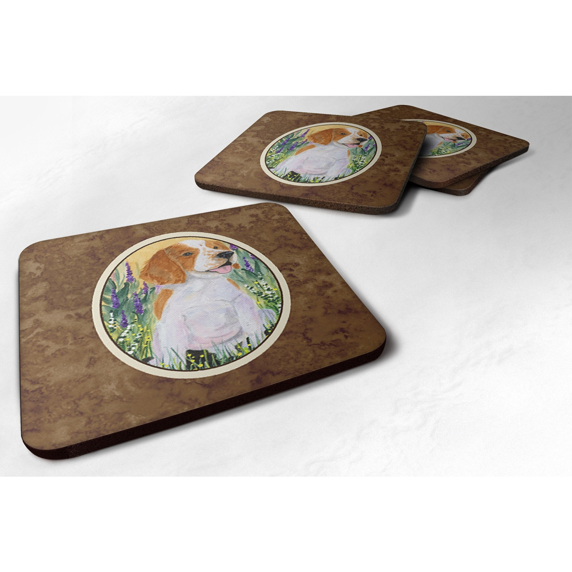 &quotCaroline's Treasures SS8219FC Welsh Springer Spaniel Foam Coasters (Set of 4), 3.5"" H x 3.5"" W, Multicolor"