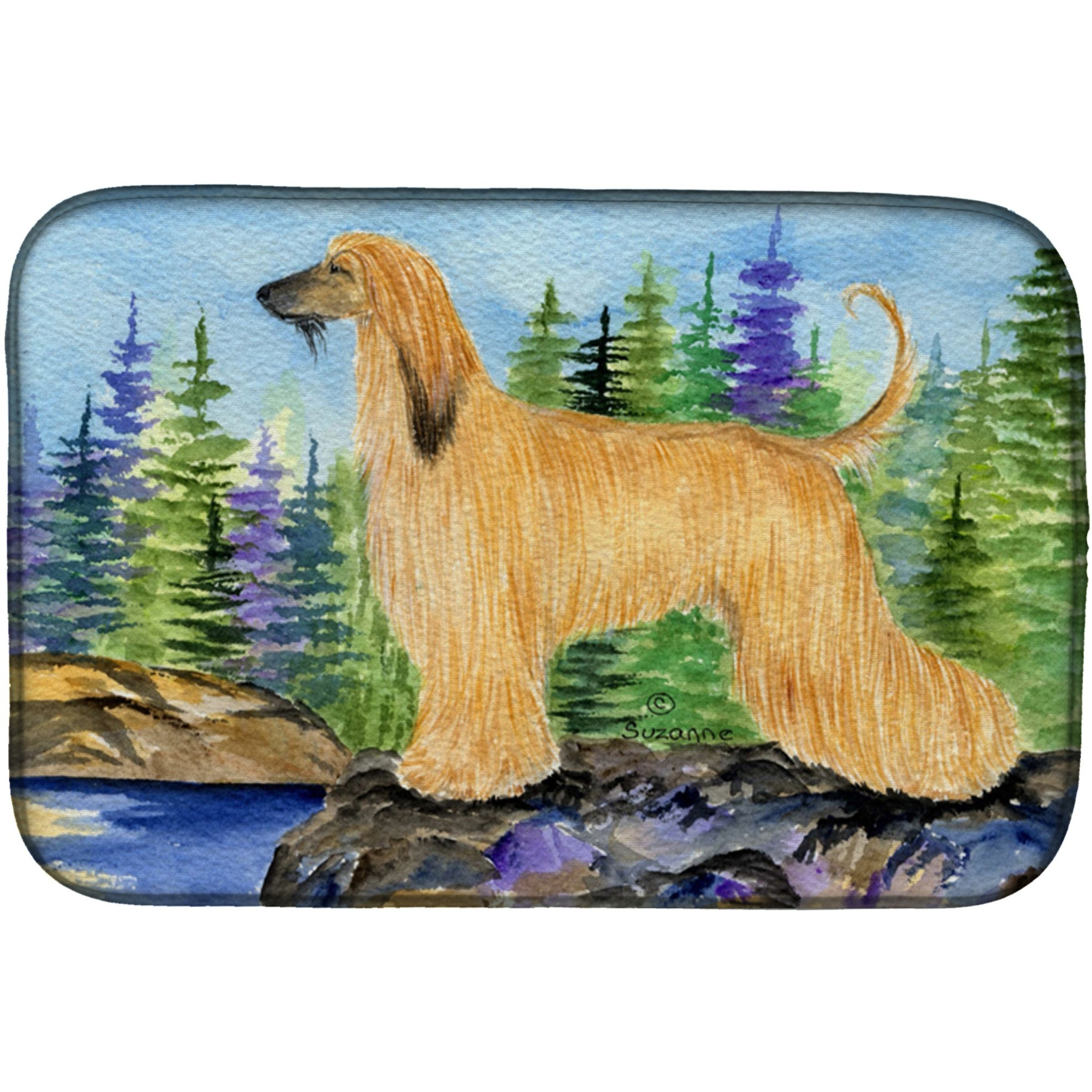 &quotCaroline's Treasures Afghan Hound Dish Drying Mat, 14"" x 21"", Multicolor"