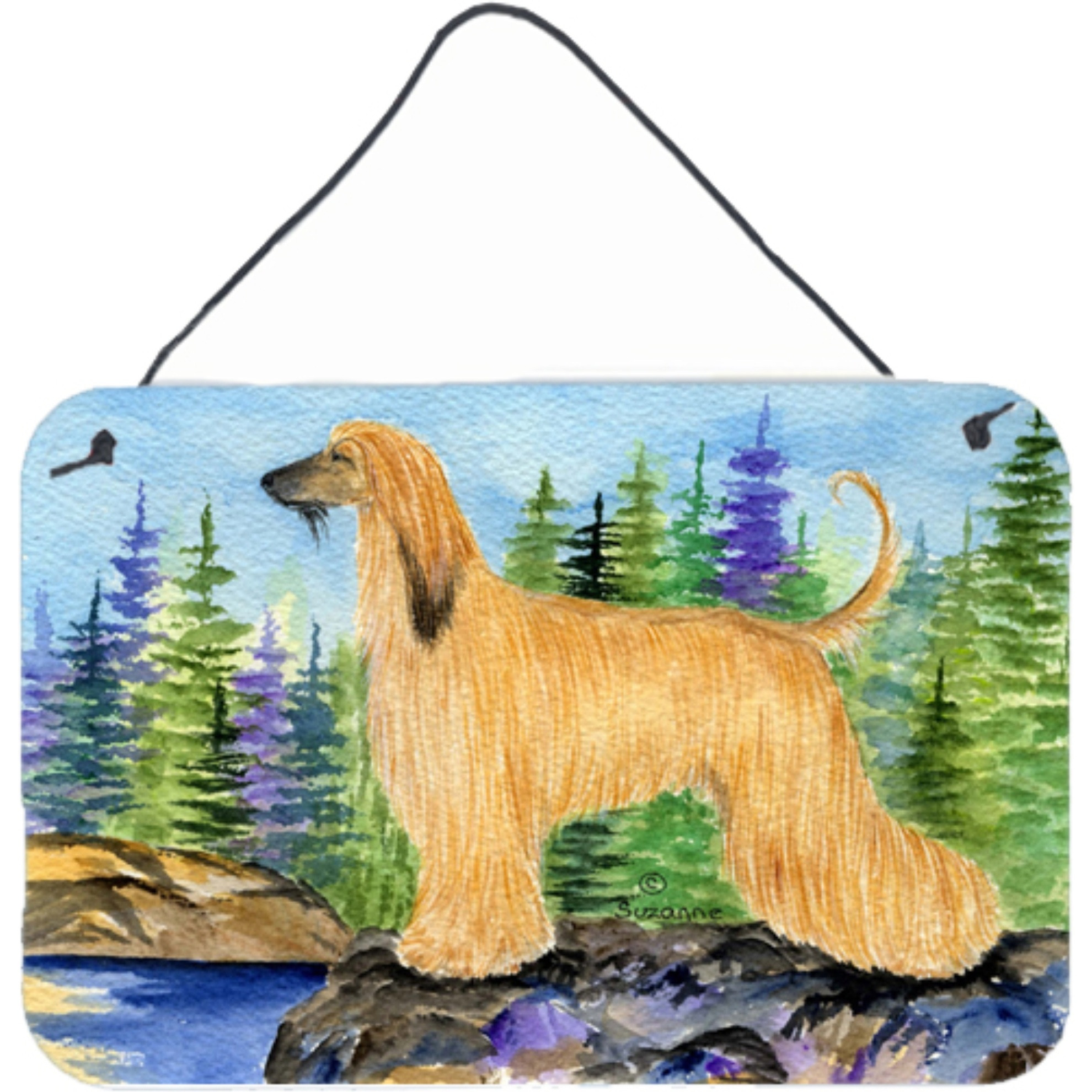 &quotCaroline's Treasures Afghan Hound Indoor Aluminium Metal Door Hanging Prints wall-decor, 8 x 12, Multicolor"