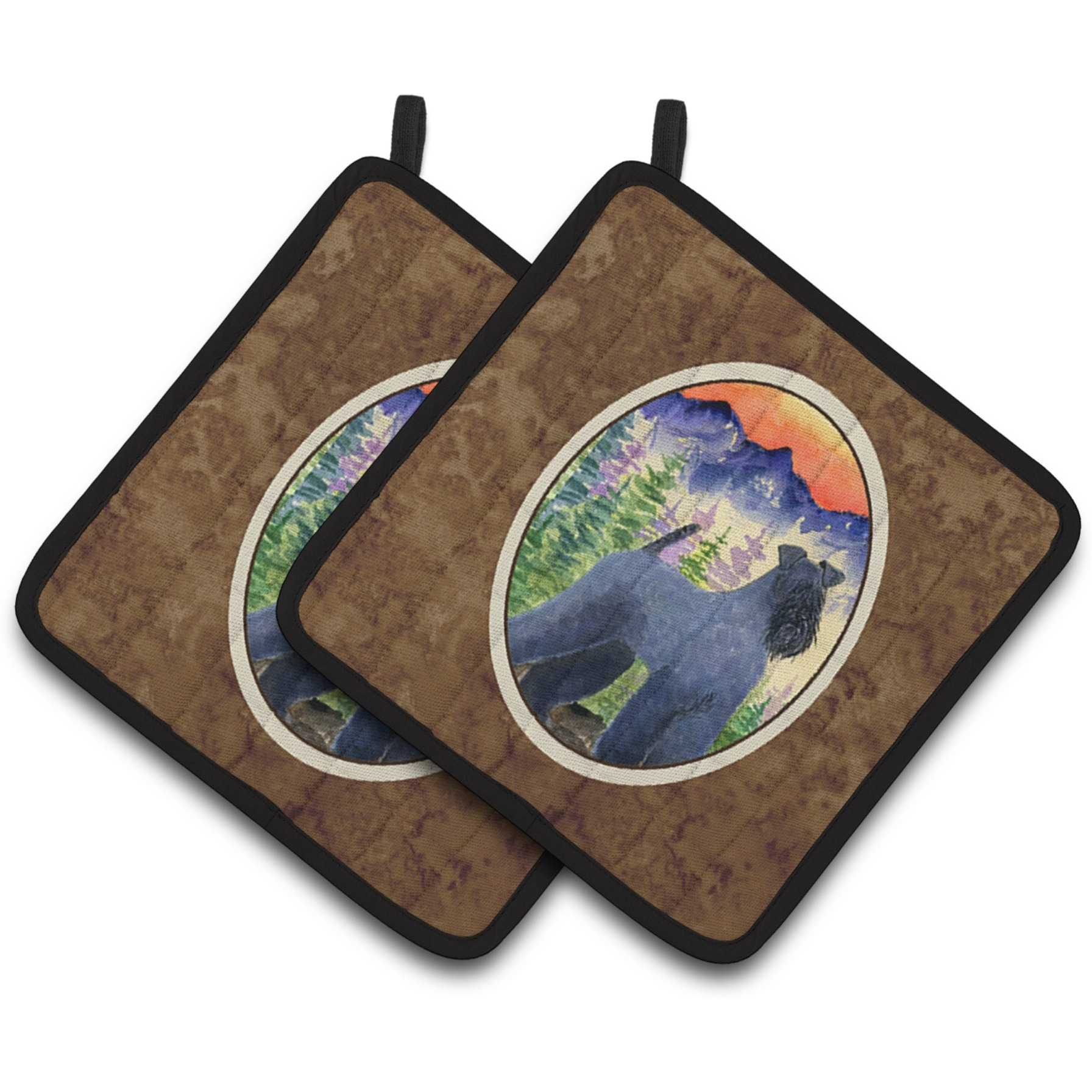 &quotCaroline's Treasures Kerry Blue Terrier Pair of Pot Holders SS8223PTHD, 7.5HX7.5W, Multicolor"