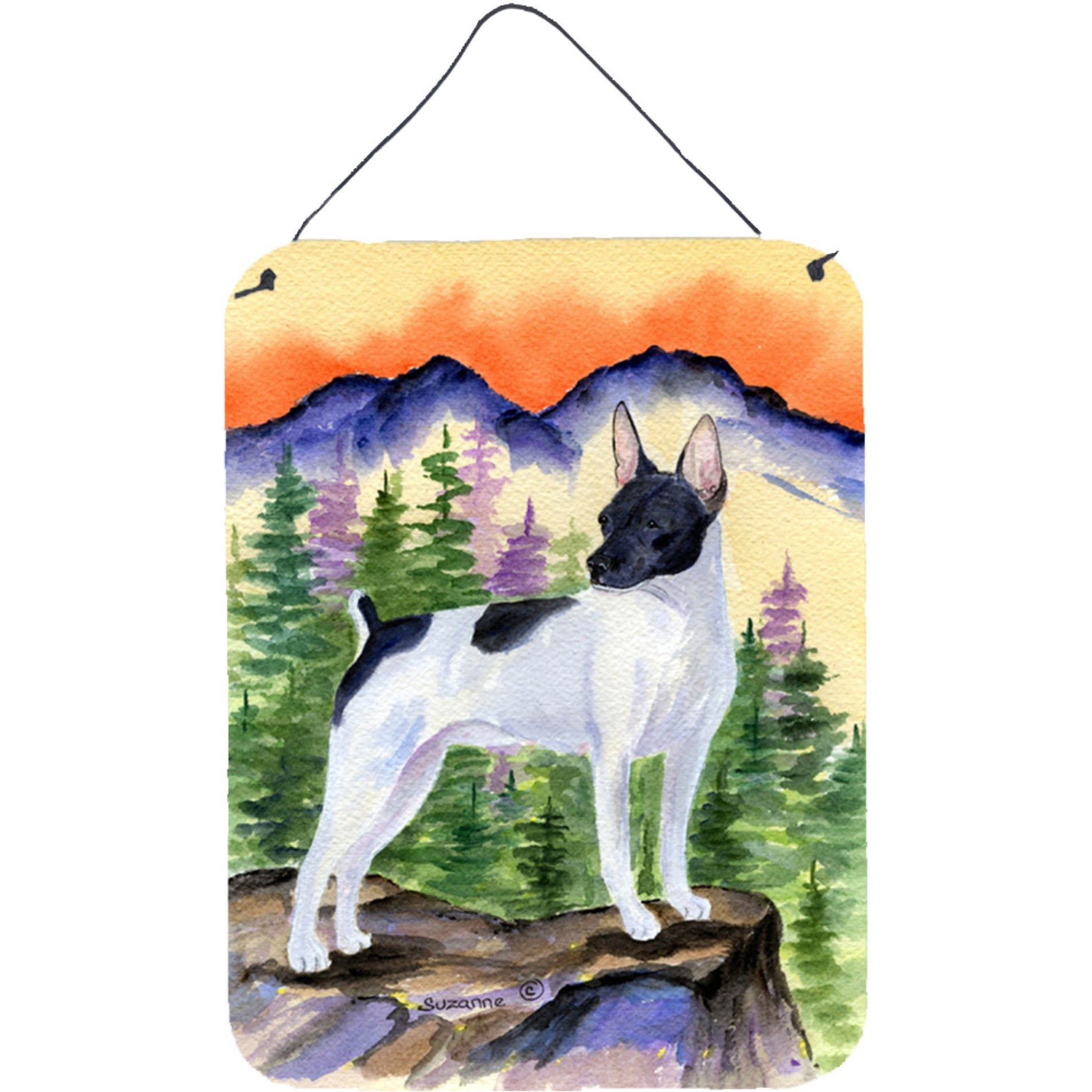 &quotCaroline's Treasures SS8224DS1216 Rat Terrier Aluminium Metal Wall or Door Hanging Prints, 16"" x 12"", Multicolor"
