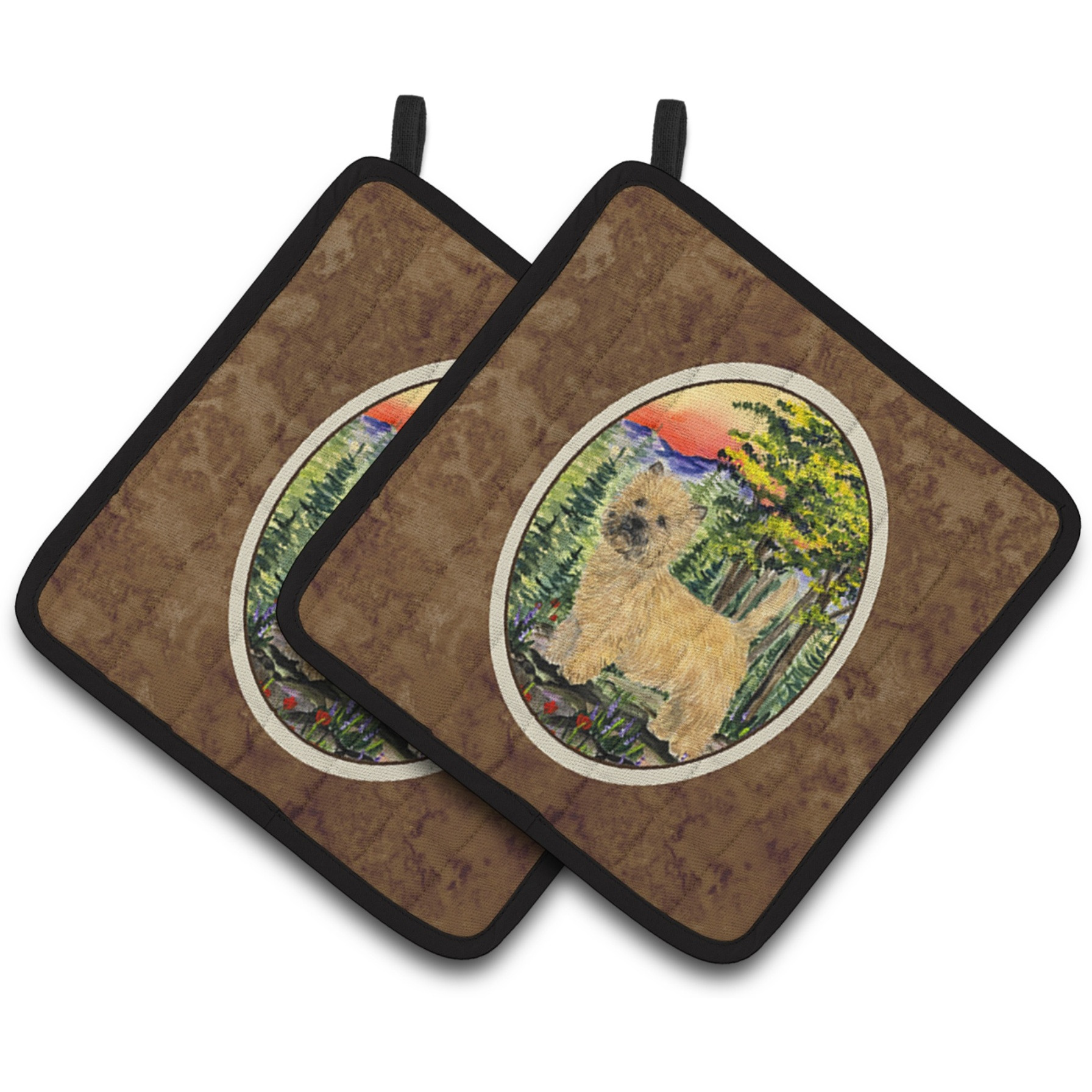 &quotCaroline's Treasures Cairn Terrier Pair of Pot Holders SS8229PTHD, 7.5HX7.5W, Multicolor"