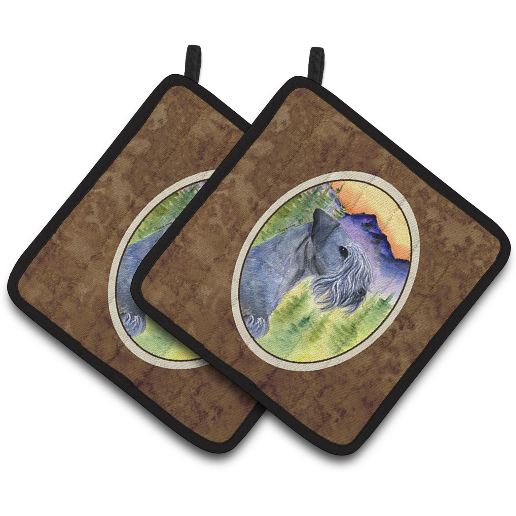&quotCaroline's Treasures Cesky Terrier Pair of Pot Holders SS8232PTHD, 7.5HX7.5W, Multicolor"