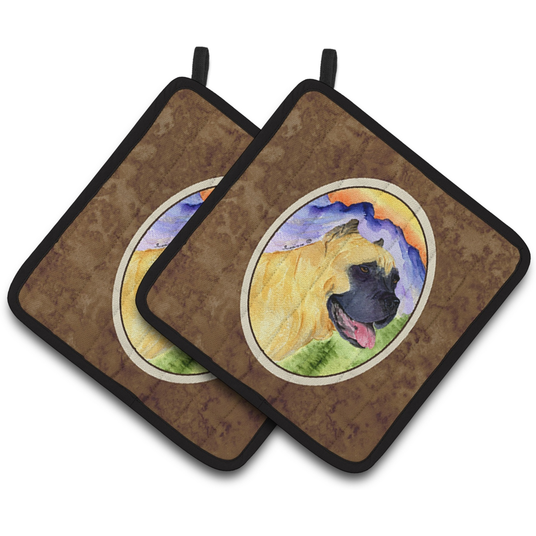 &quotCaroline's Treasures Cane Corso Pair of Pot Holders SS8233PTHD, 7.5HX7.5W, Multicolor"