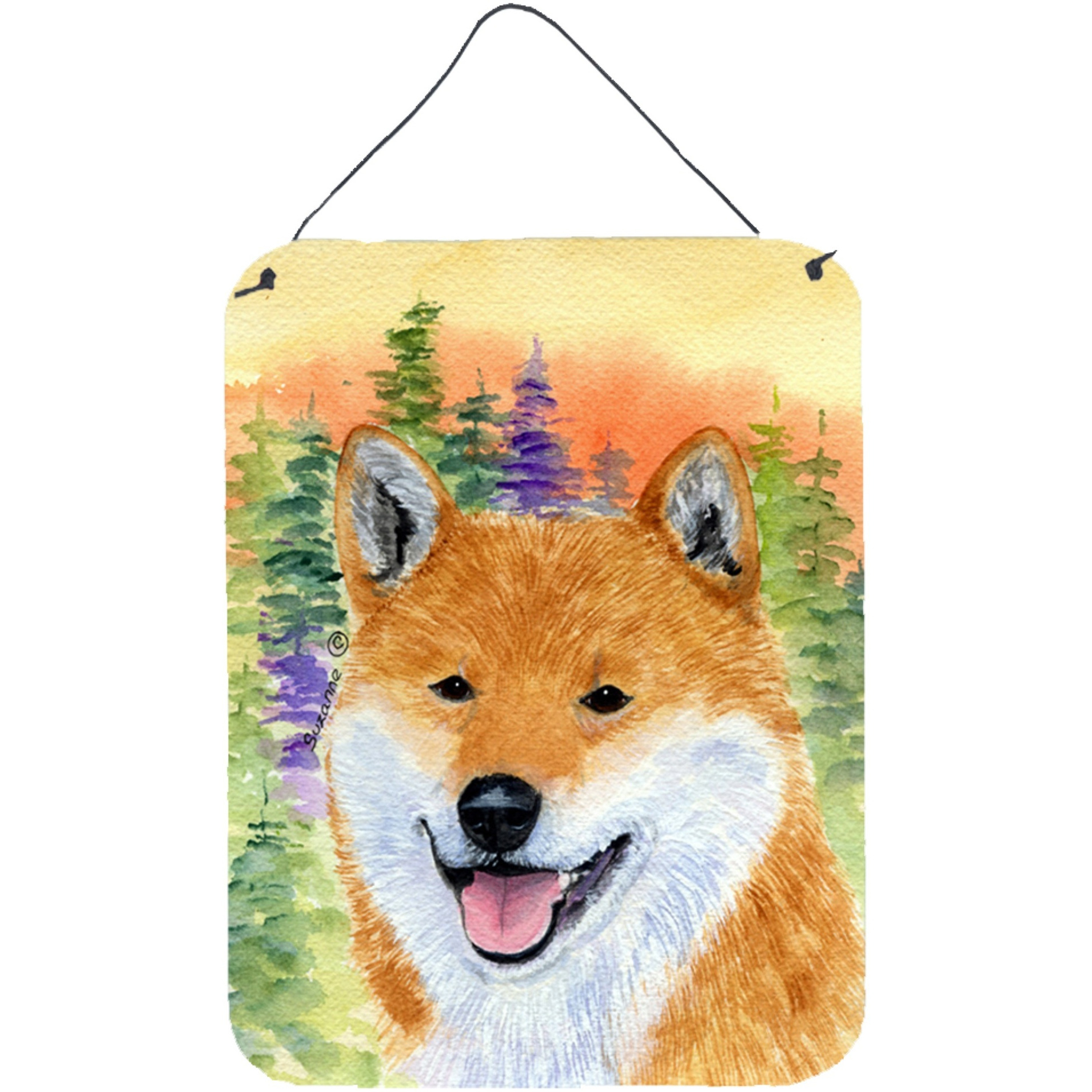 &quotCaroline's Treasures SS8234DS1216 Shiba Inu Aluminium Metal Wall or Door Hanging Prints, 16"" x 12"", Multicolor"