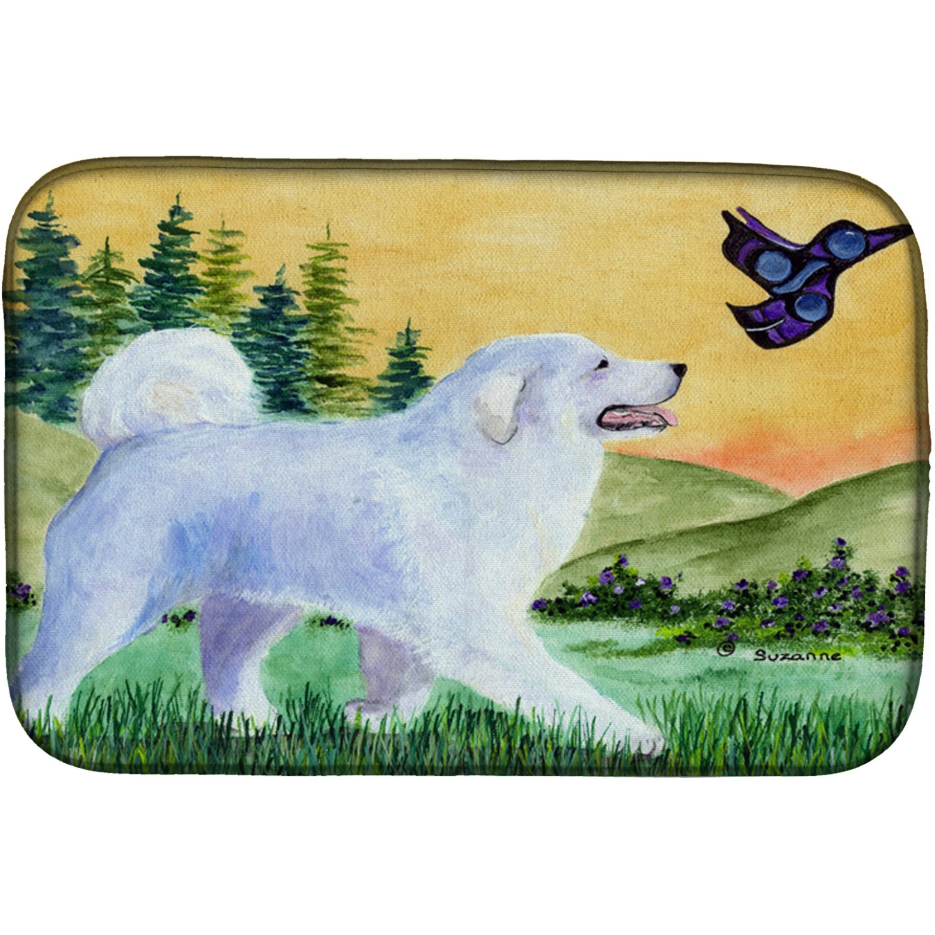 &quotCaroline's Treasures Pyrenees Dish Drying Mat, 14"" x 21"", Multicolor"