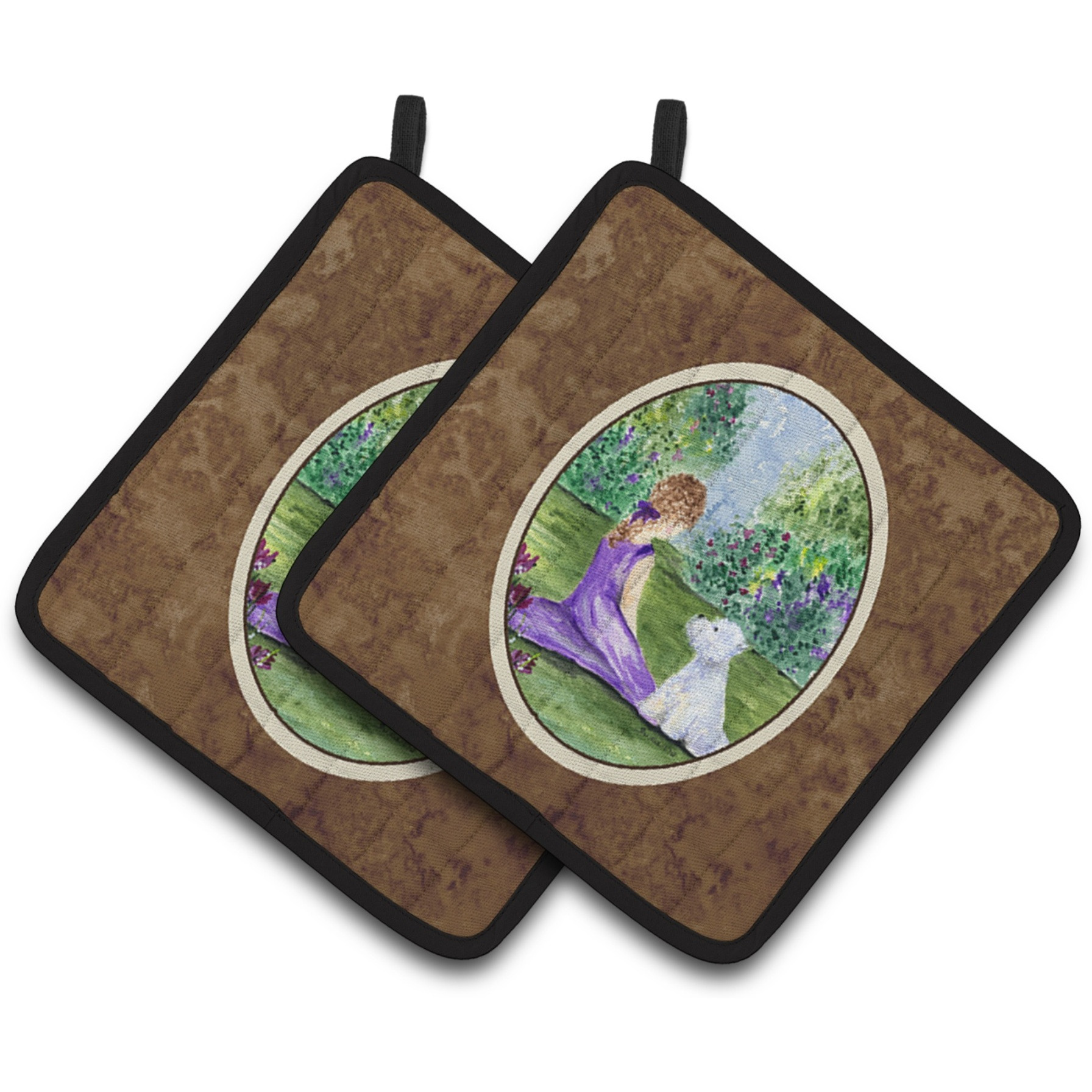 &quotCaroline's Treasures Westie Pair of Pot Holders SS8246PTHD, 7.5HX7.5W, Multicolor"