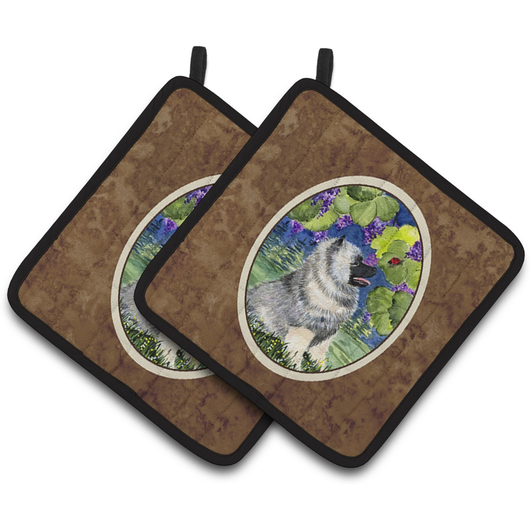 &quotCaroline's Treasures Keeshond Pair of Pot Holders SS8249PTHD, 7.5HX7.5W, Multicolor"