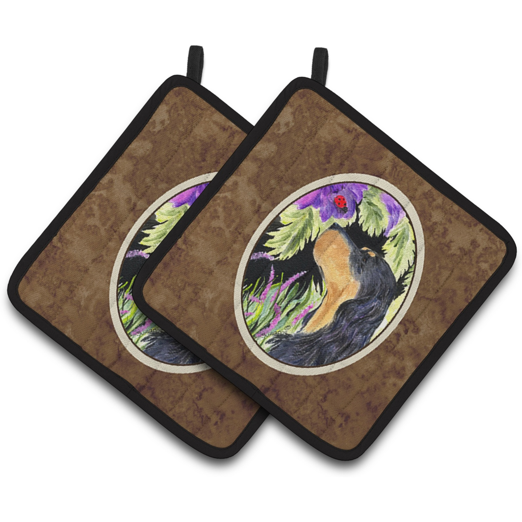 &quotCaroline's Treasures Gordon Setter Pair of Pot Holders SS8250PTHD, 7.5HX7.5W, Multicolor"