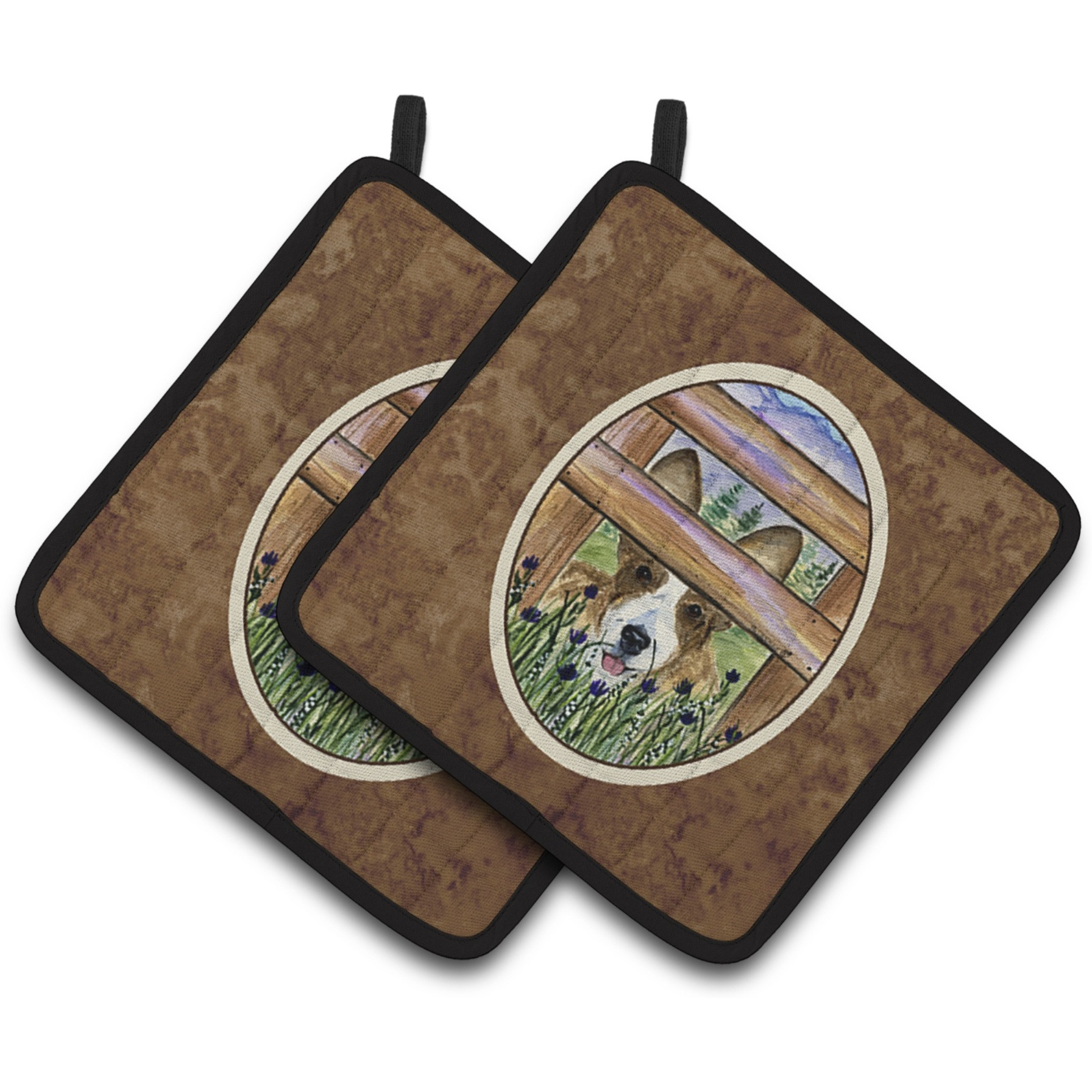&quotCaroline's Treasures Corgi Pair of Pot Holders SS8254PTHD, 7.5HX7.5W, Multicolor"