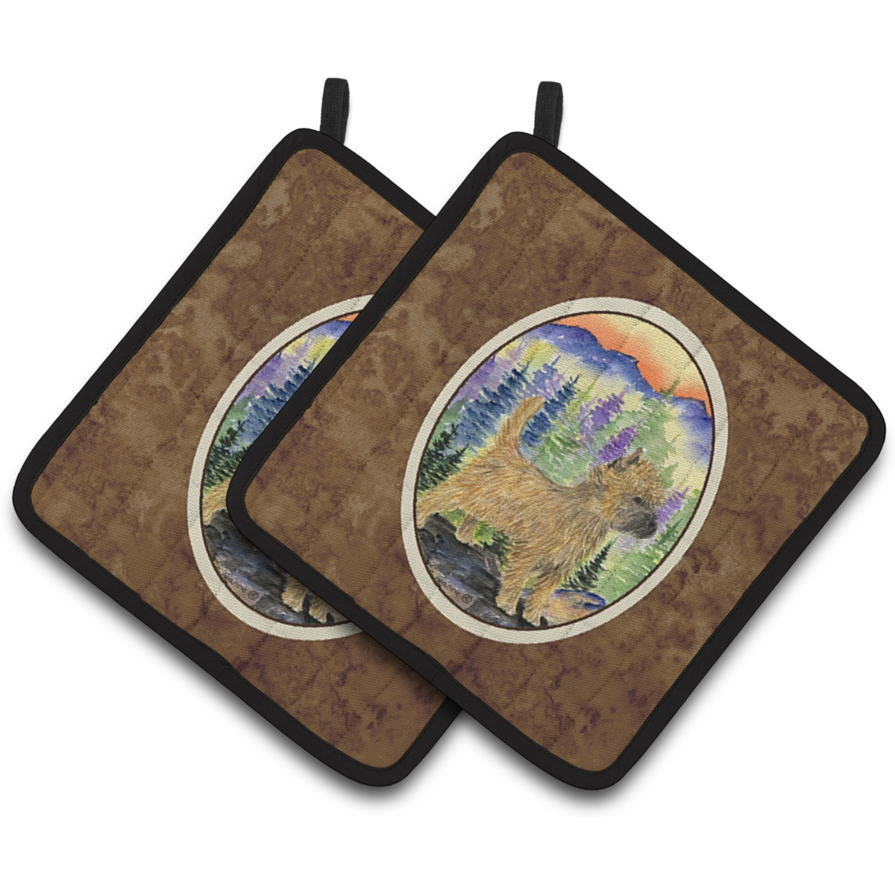 &quotCaroline's Treasures Cairn Terrier Pair of Pot Holders SS8255PTHD, 7.5HX7.5W, Multicolor"