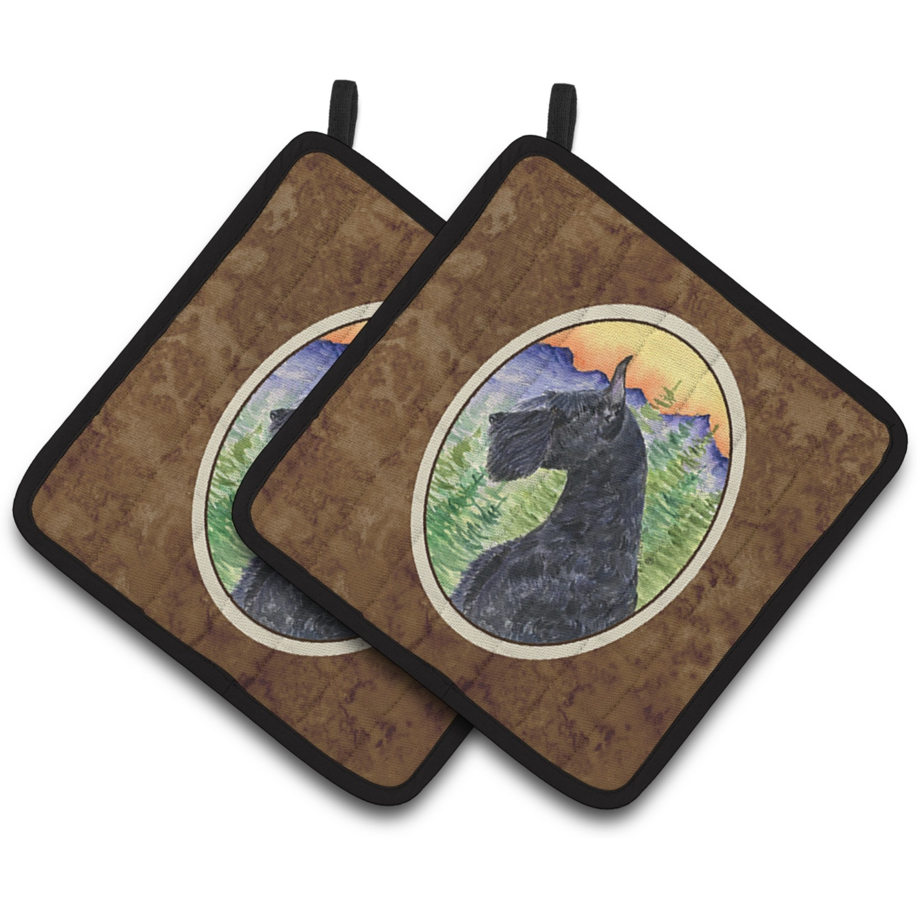 &quotCaroline's Treasures Schnauzer Pair of Pot Holders SS8256PTHD, 7.5HX7.5W, Multicolor"