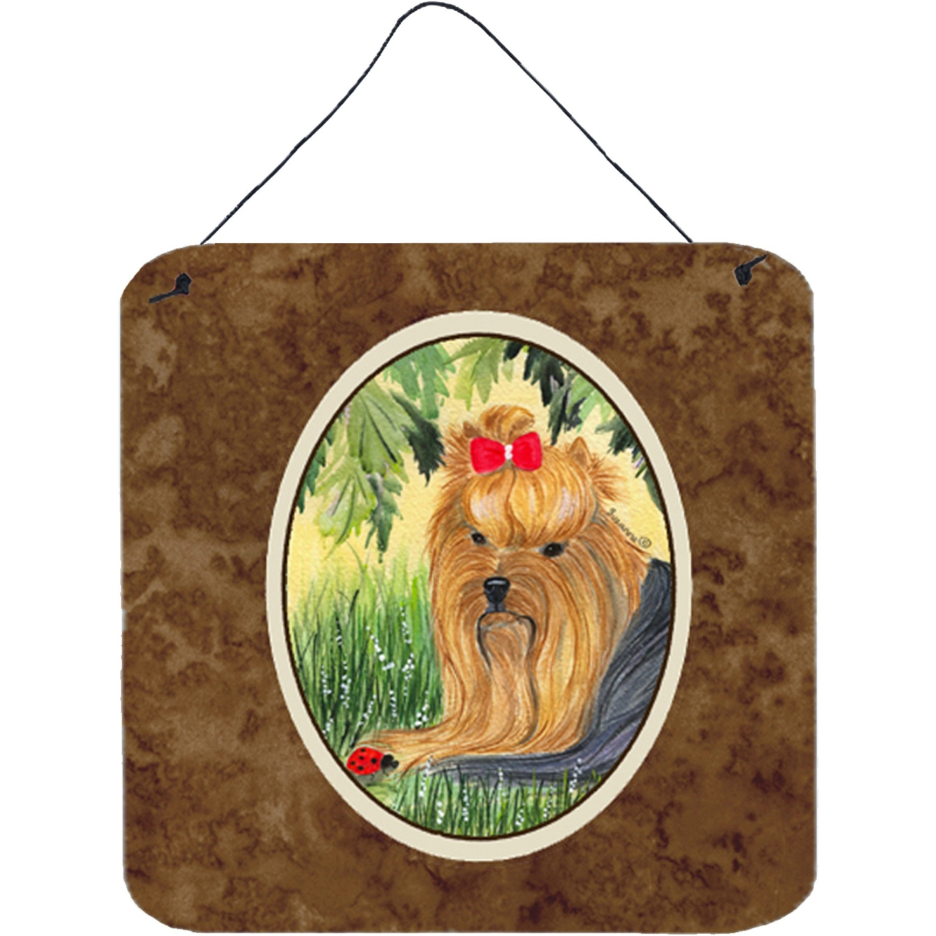 &quotCaroline's Treasures SS8258DS66 Yorkie Aluminum Metal Wall or Door Hanging Prints, 6 x 6"", Multicolor"