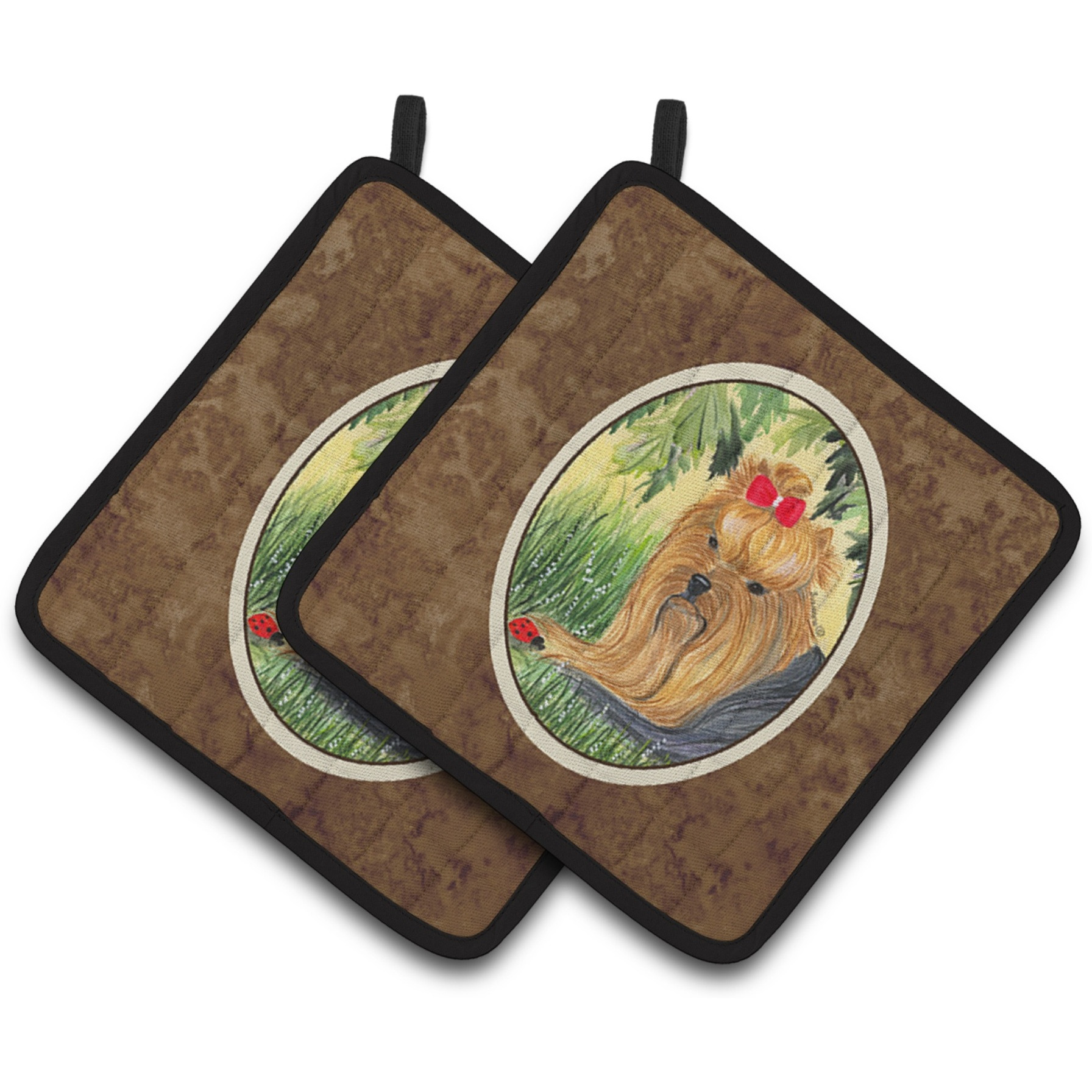 &quotCaroline's Treasures Yorkie Pair of Pot Holders SS8258PTHD, 7.5HX7.5W, Multicolor"
