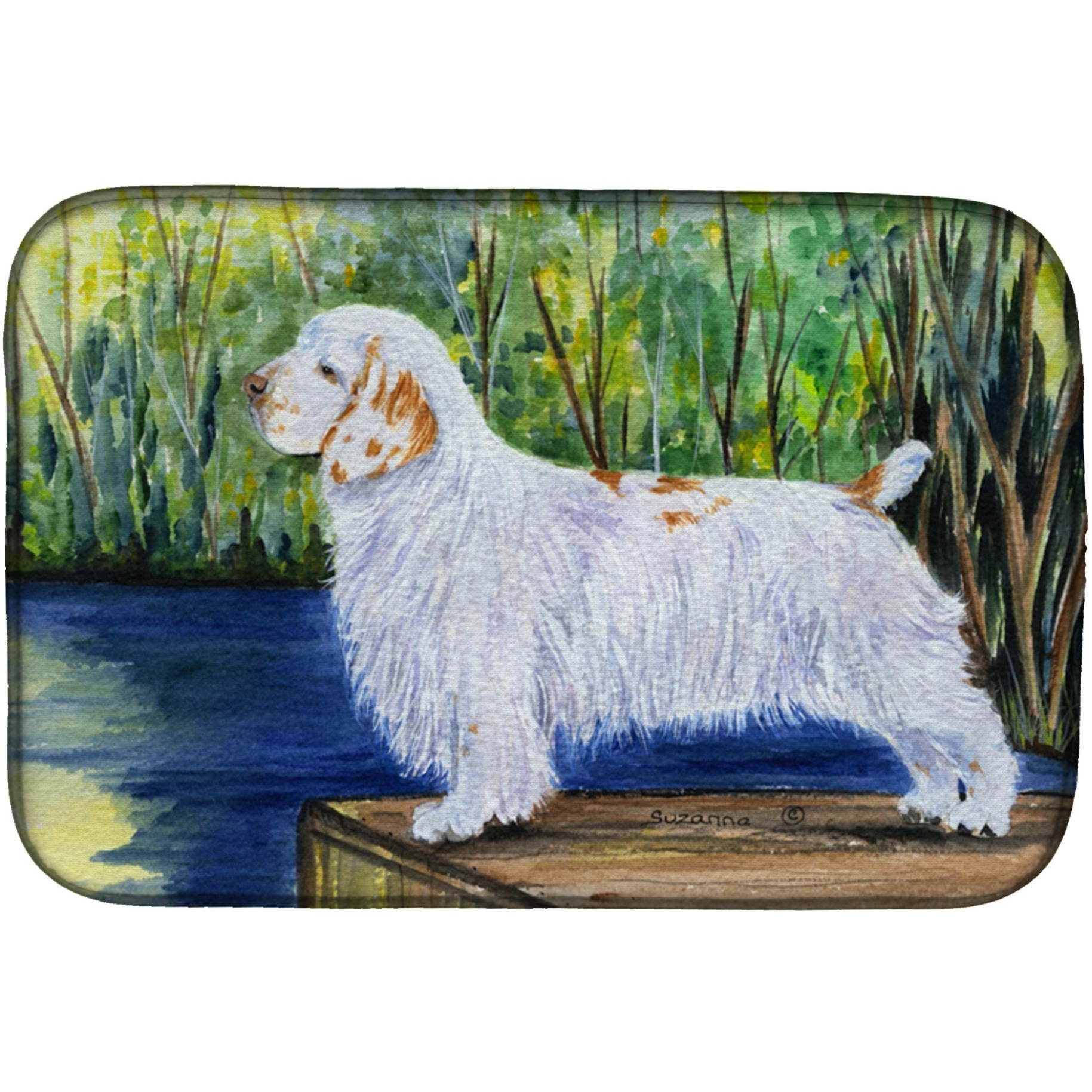 &quotCaroline's Treasures Clumber Spaniel Dish Drying Mat, 14"" x 21"", Multicolor"