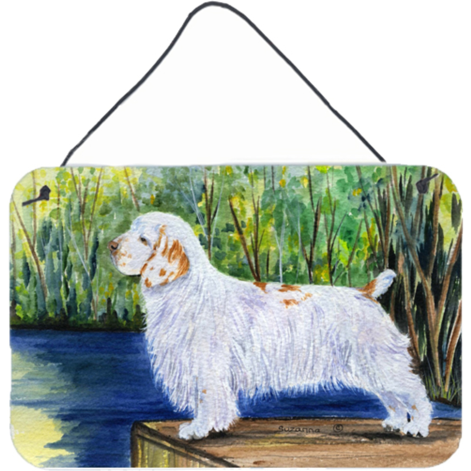 &quotCaroline's Treasures Clumber Spaniel Indoor Aluminum Metal Wall or Door Hanging Prints, 8 x 12"", Multicolor"
