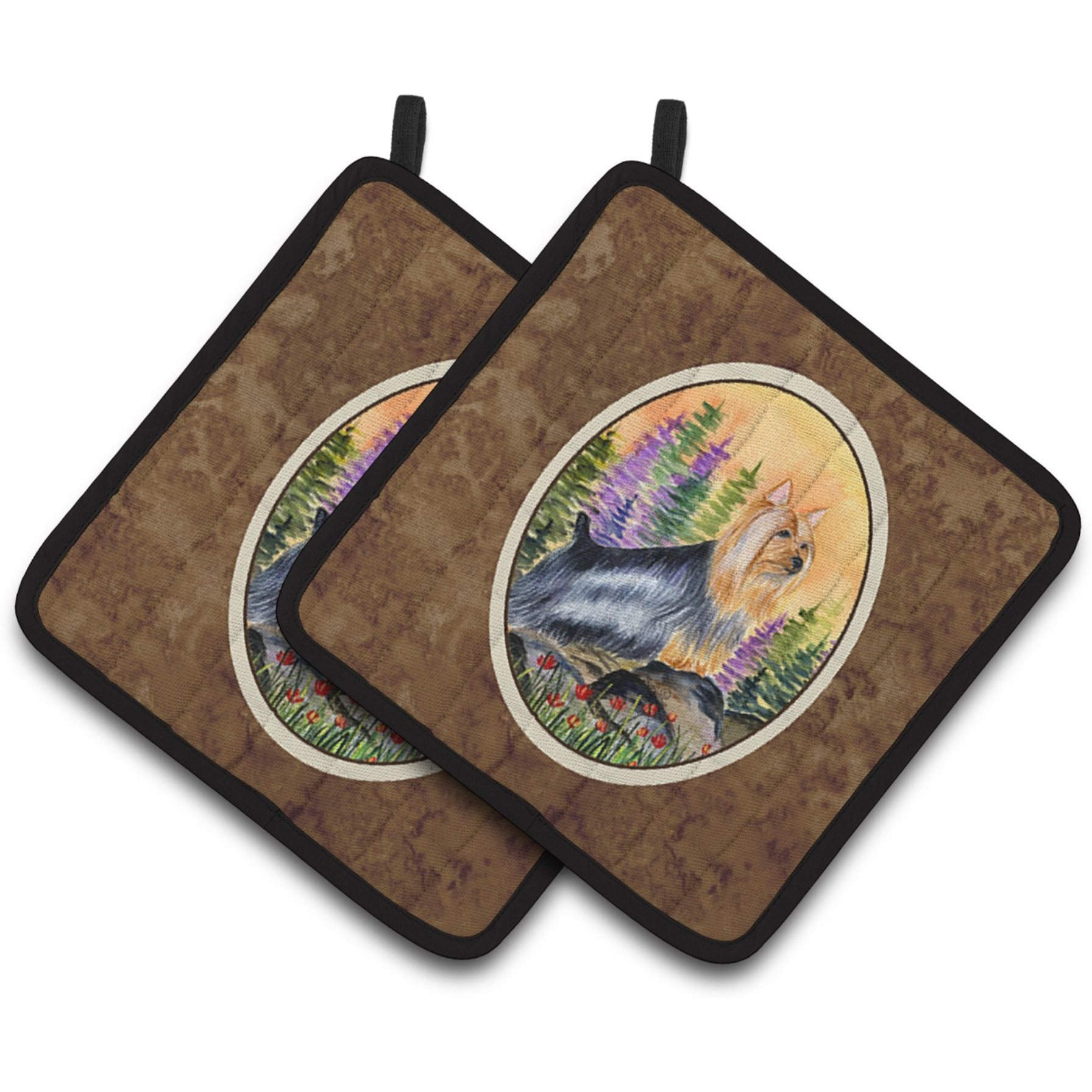 &quotCaroline's Treasures Silky Terrier Pair of Pot Holders SS8262PTHD, 7.5HX7.5W, Multicolor"