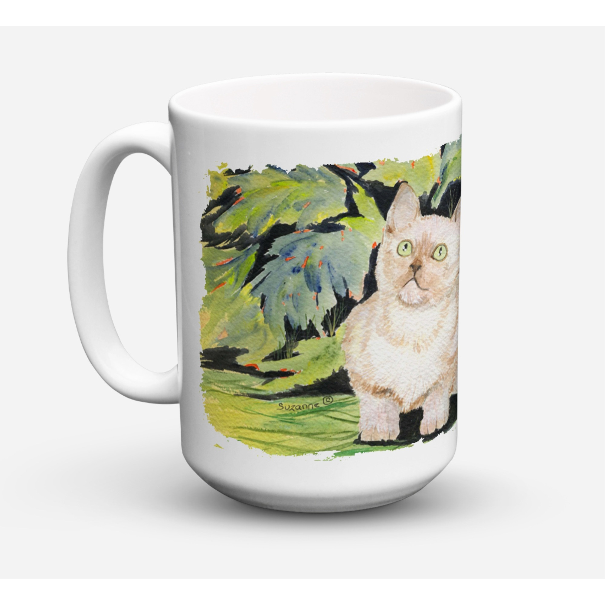 &quotCaroline's Treasures SS8265CM15 Cat-Burmese Microwavable Ceramic Coffee Mug, 15 oz, Multicolor"